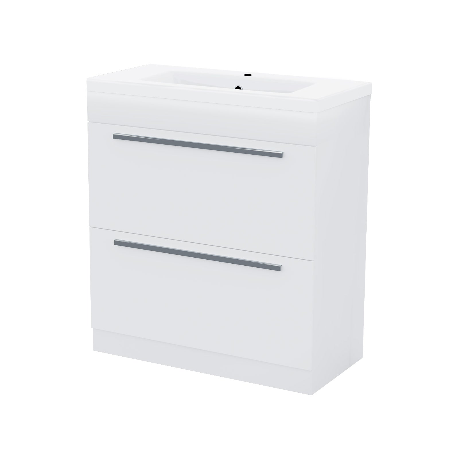 Nanuya 800mm White 2 Drawers Basin Vanity Unit