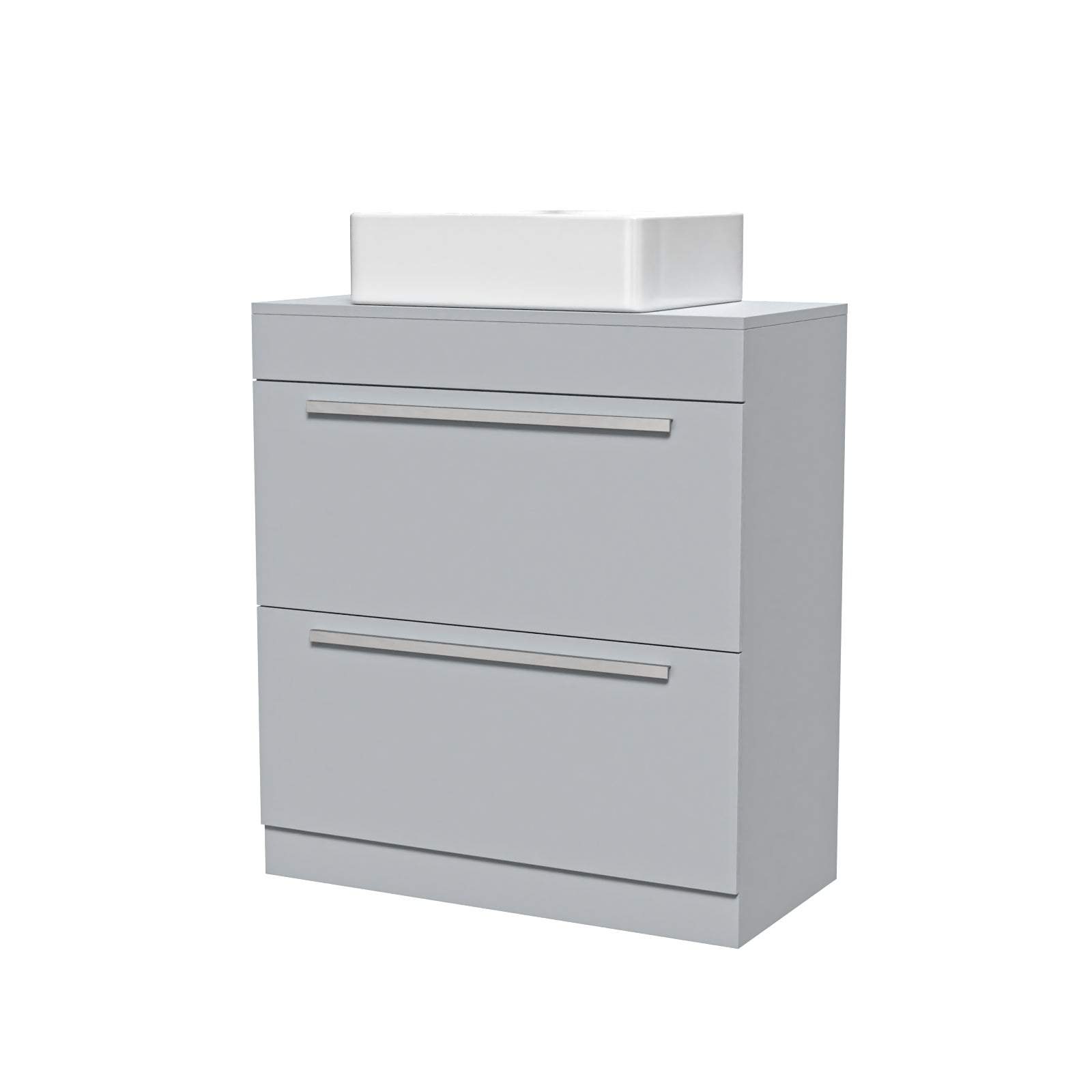 Nanuya Matte Grey 800mm Vanity Cabinet And Rectangle Counter Top Basin Sink