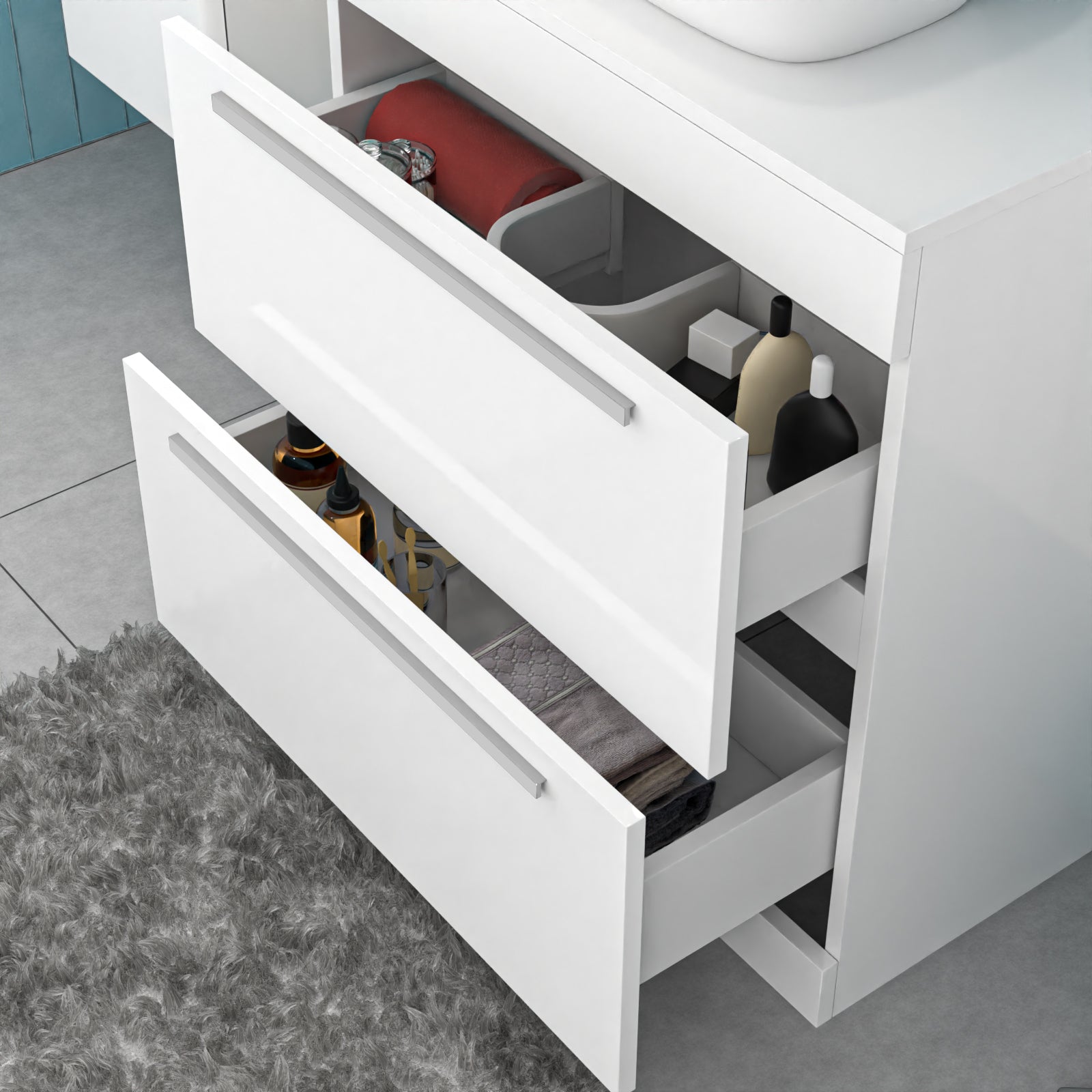 Nanuya 800mm White Basin Vanity And Rounded Rectangle Basin Sink Unit