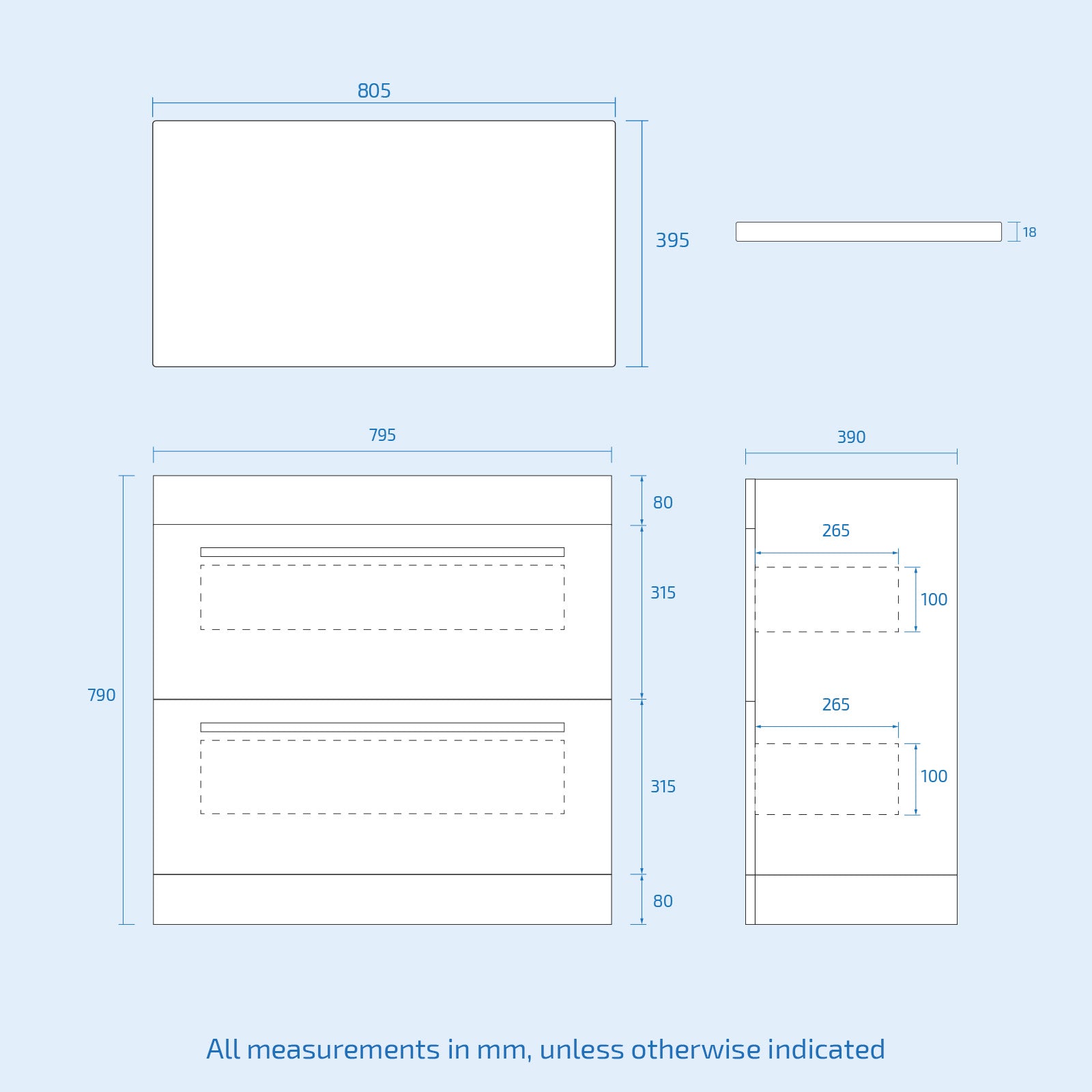 Nanuya 800mm Matte Grey Basin Vanity And Rounded Rectangle Basin Sink Unit
