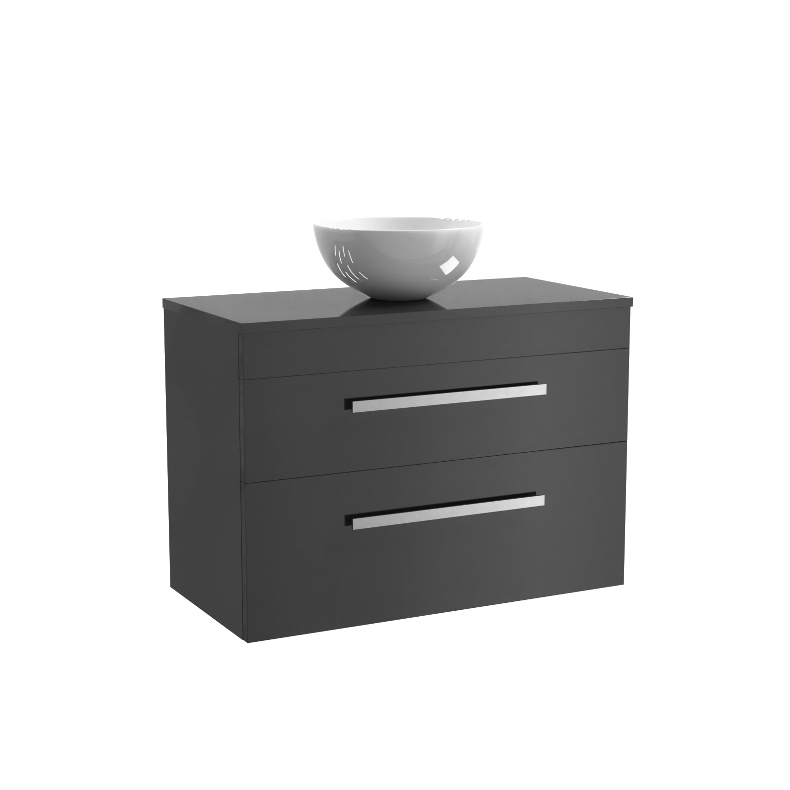 Wall Hung 800mm Cabinet With Countertop Round Basin and Worktop