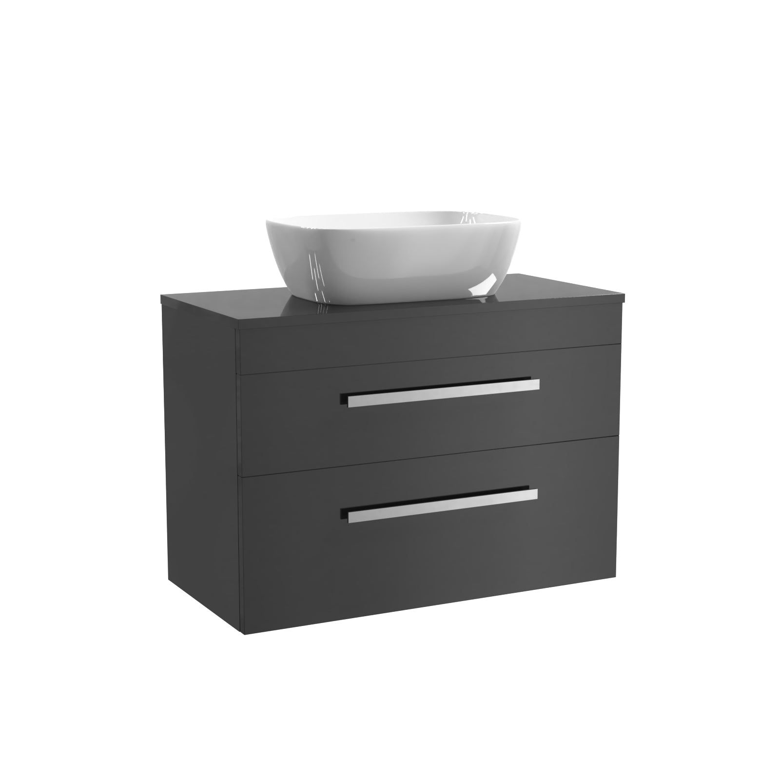 Wall Hung 800mm Anthracite Cabinet With Basin and Worktop