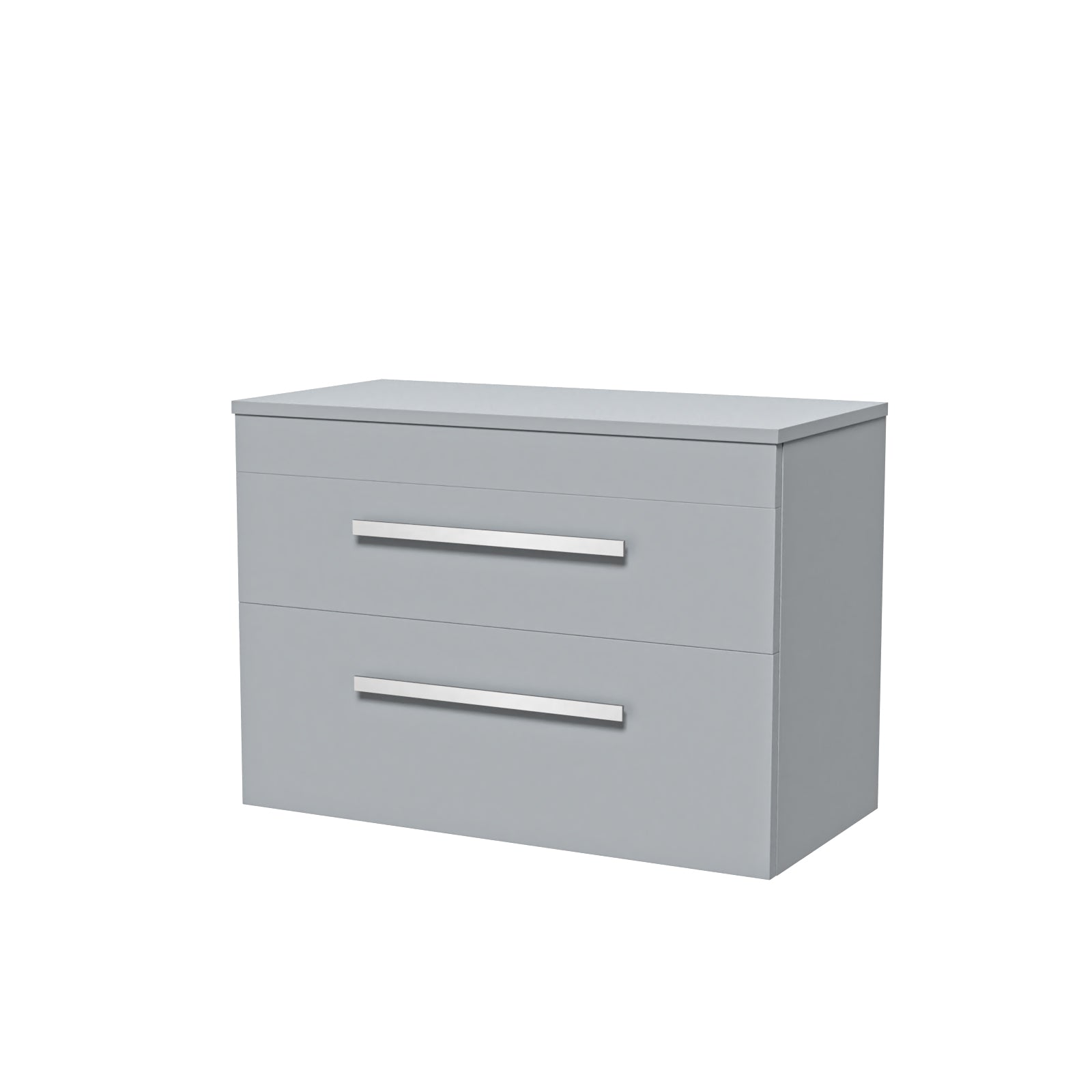 Wall Hung 800mm 2 Drawer Cabinet  With 800mm Matte Grey Worktop