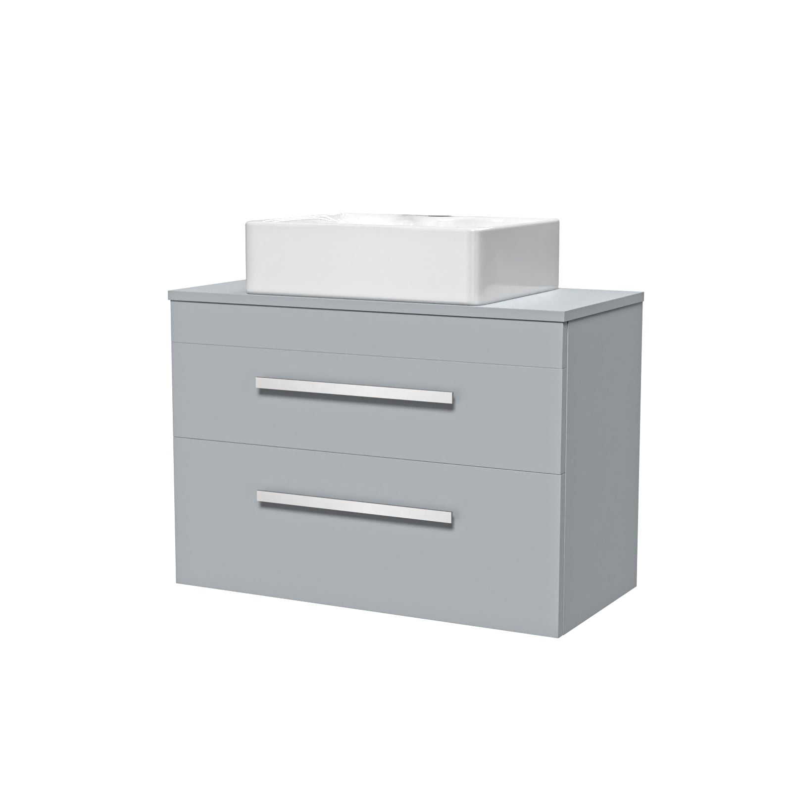 Wall Hung 800mm Matte Grey Vanity With Countertop Basin and Matte Grey Worktop