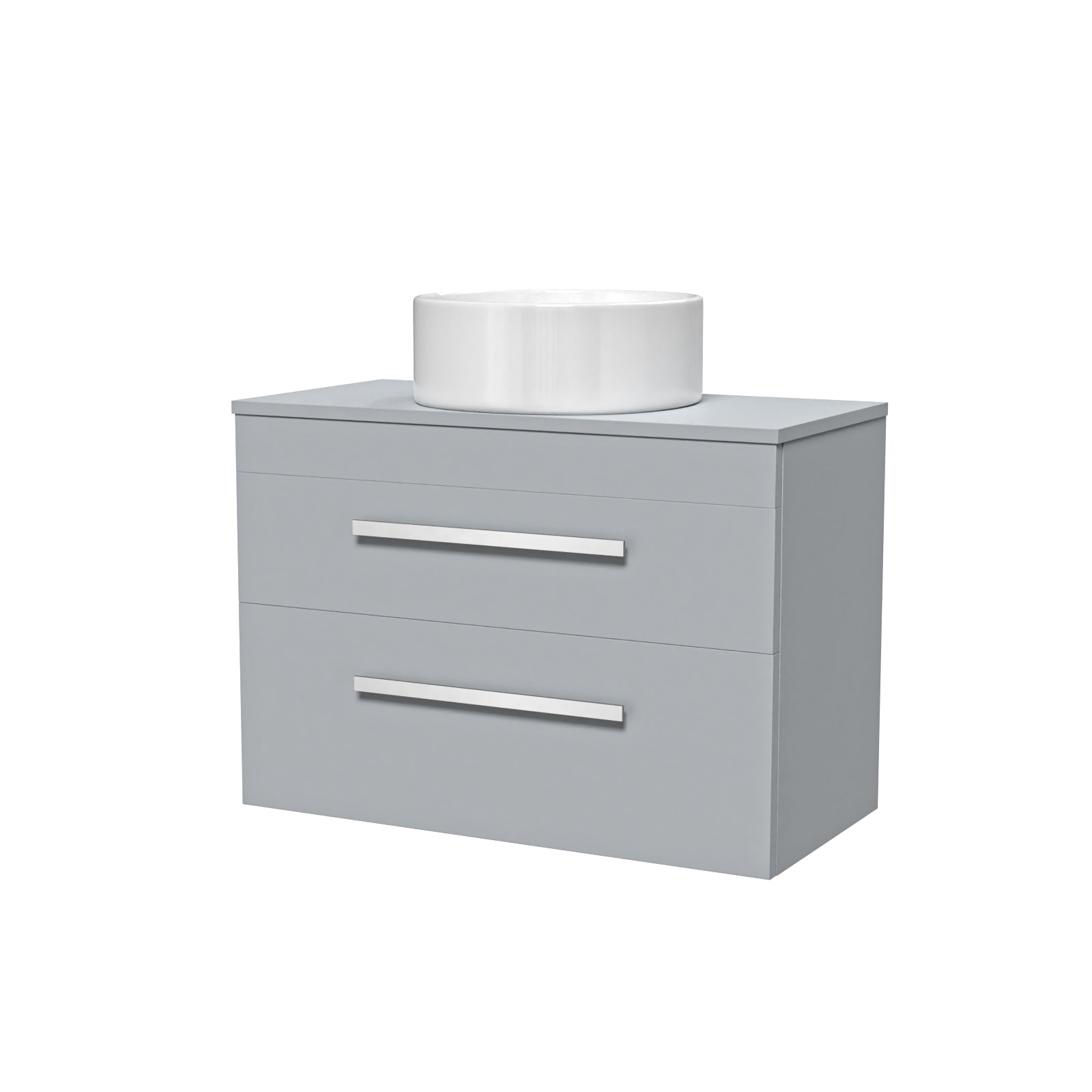 Wall Hung 800mm Matte Grey Drawers Cabinet With Basin and Worktop
