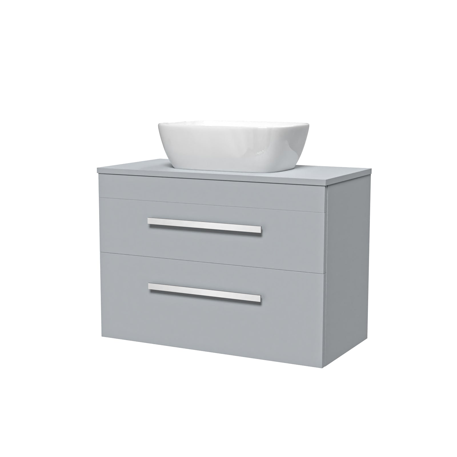 Wall Hung 800mm Matte Grey Drawers Vanity With Basin and Worktop