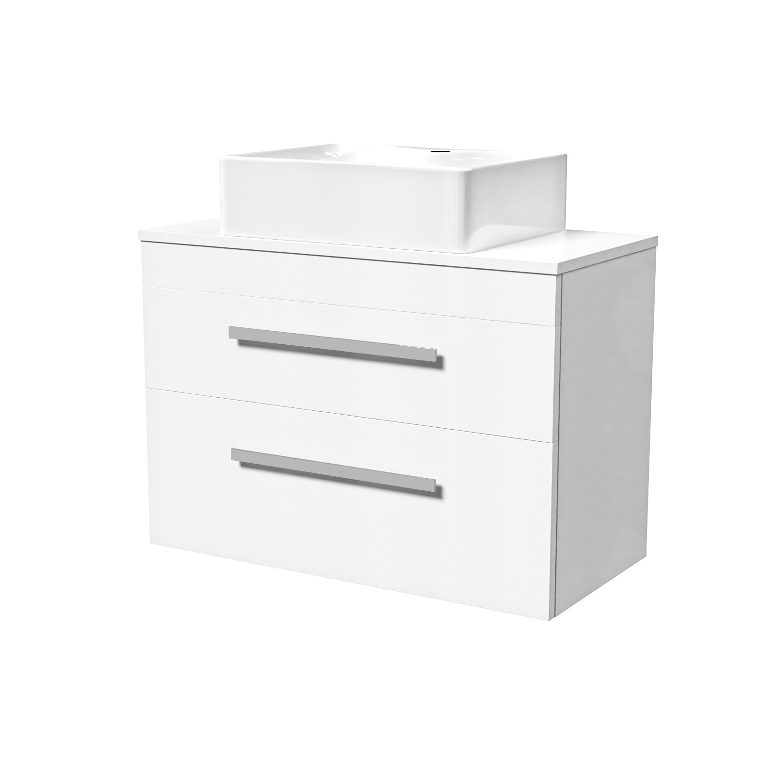 800mm Wall Hung Cabinet with Countertop Basin and Worktop