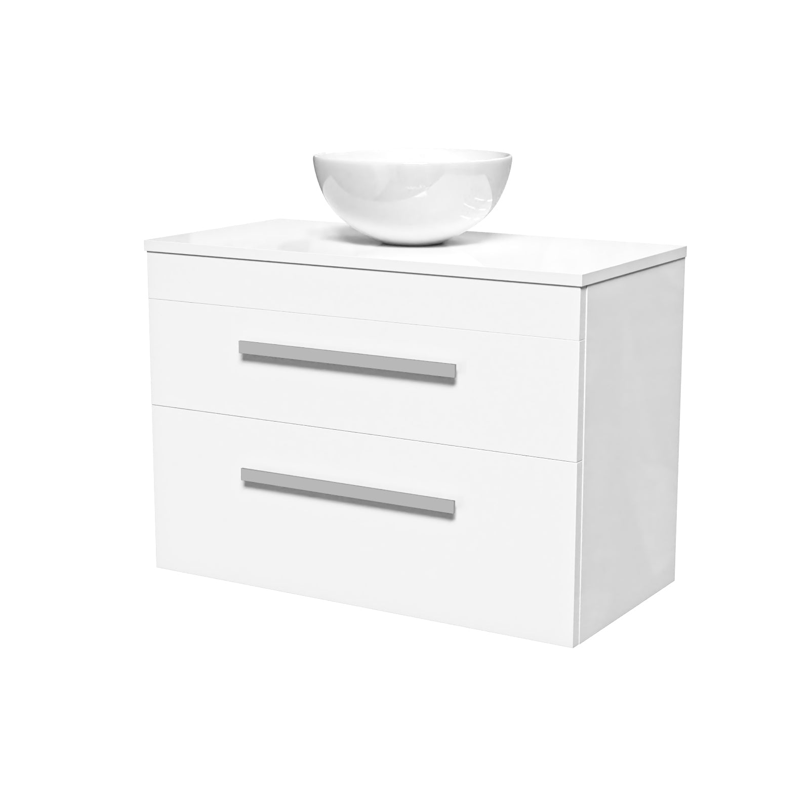 800mm Wall Hung Drawers Cabinet with Countertop Basin and Worktop