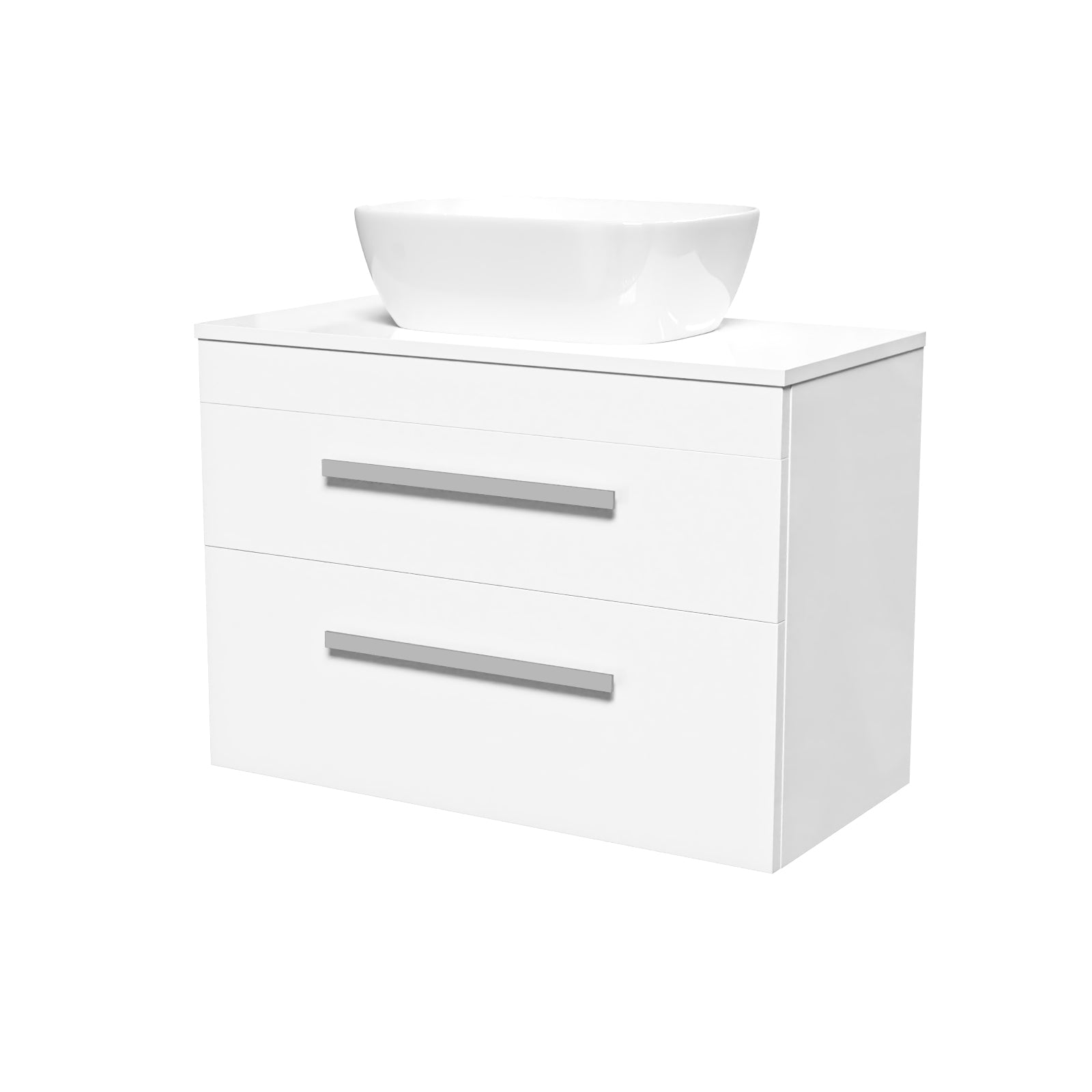 800mm Wall Hung Drawers Vanity Unit with Basin and Worktop