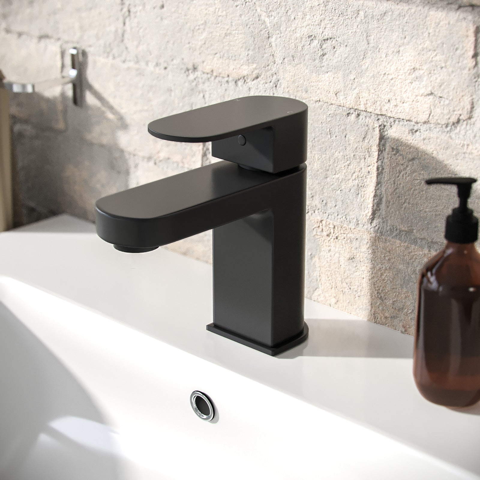 Eclipse Contemporary Matte Black Basin Sink Mono Mixer Tap