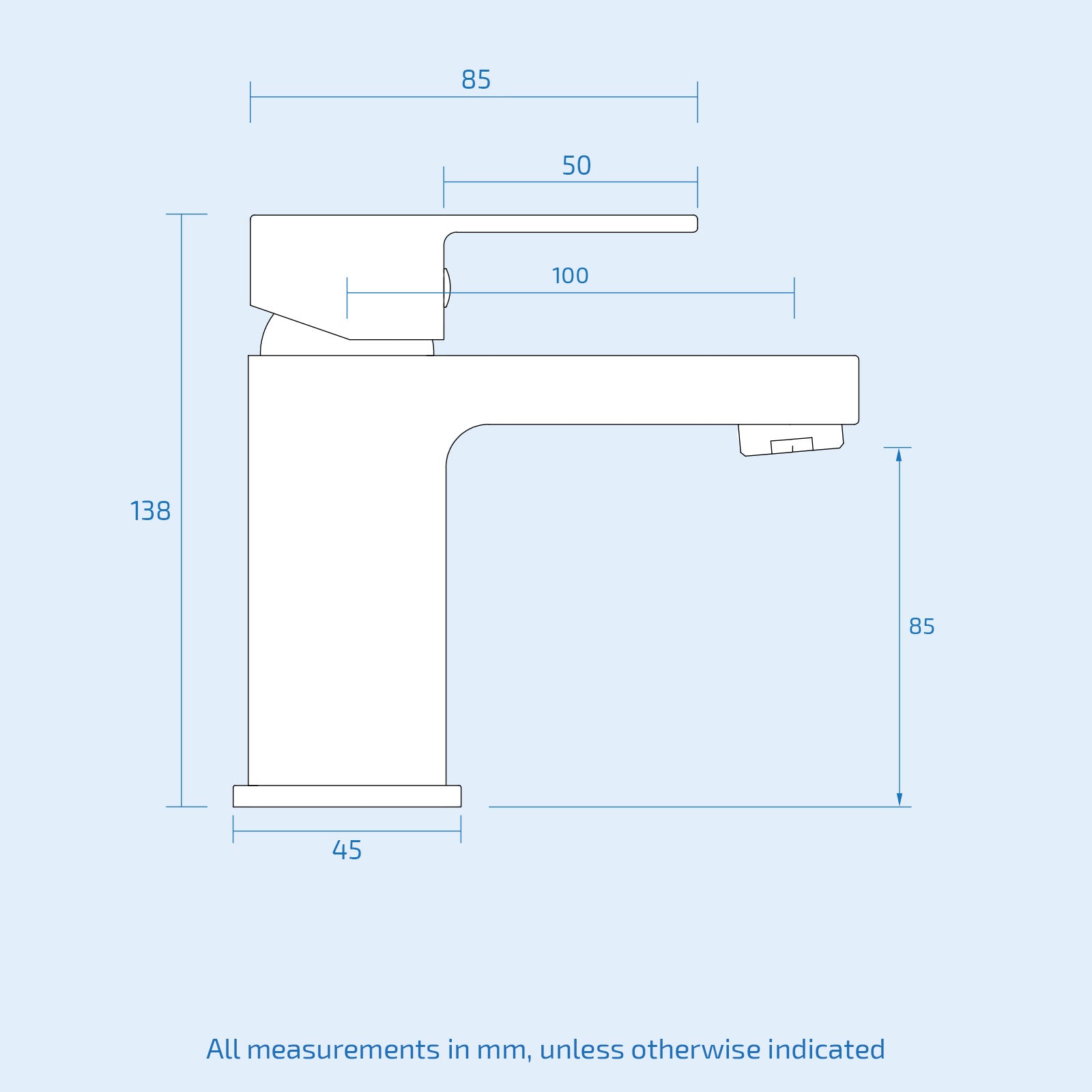 Modern Mono Single Lever Mixer Basin Tap Chrome Bathroom