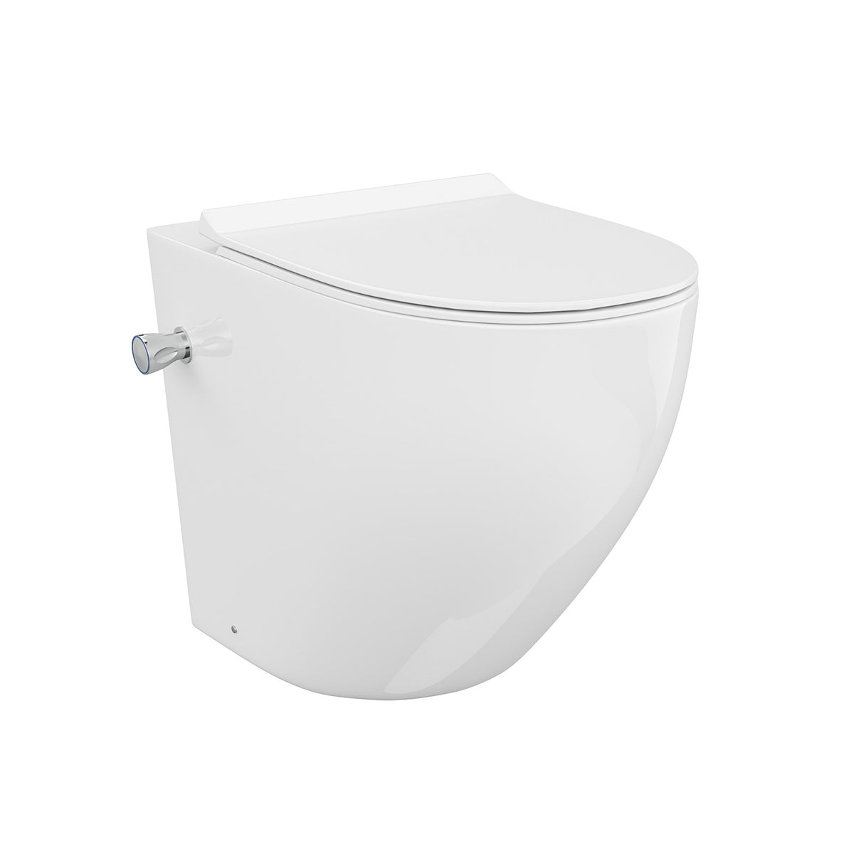 Rimless Comfort Height Back To Wall Toilet With Integrated Bidet