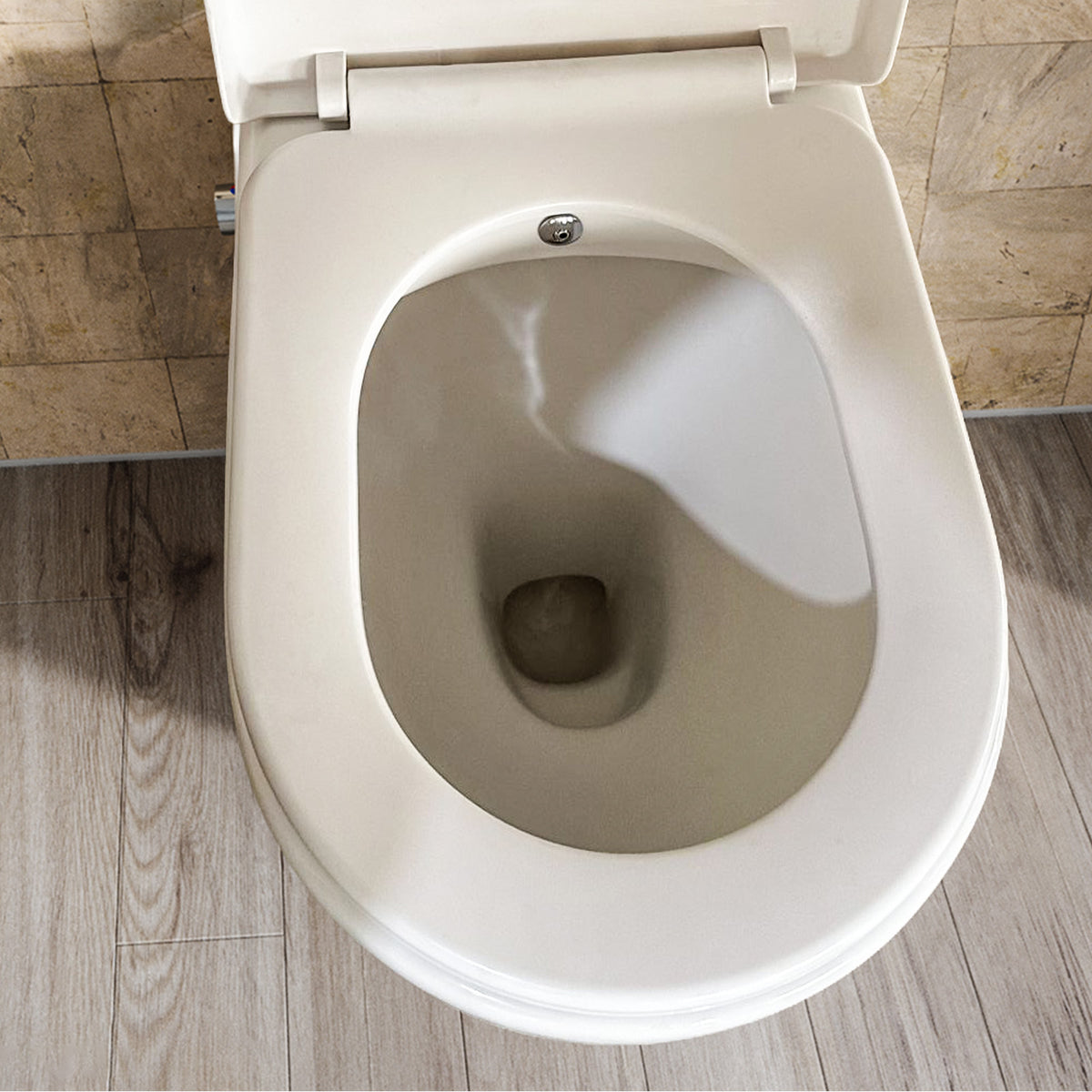 Rimless Comfort Height Back To Wall Toilet  With Integrate Hot Cold Bidet