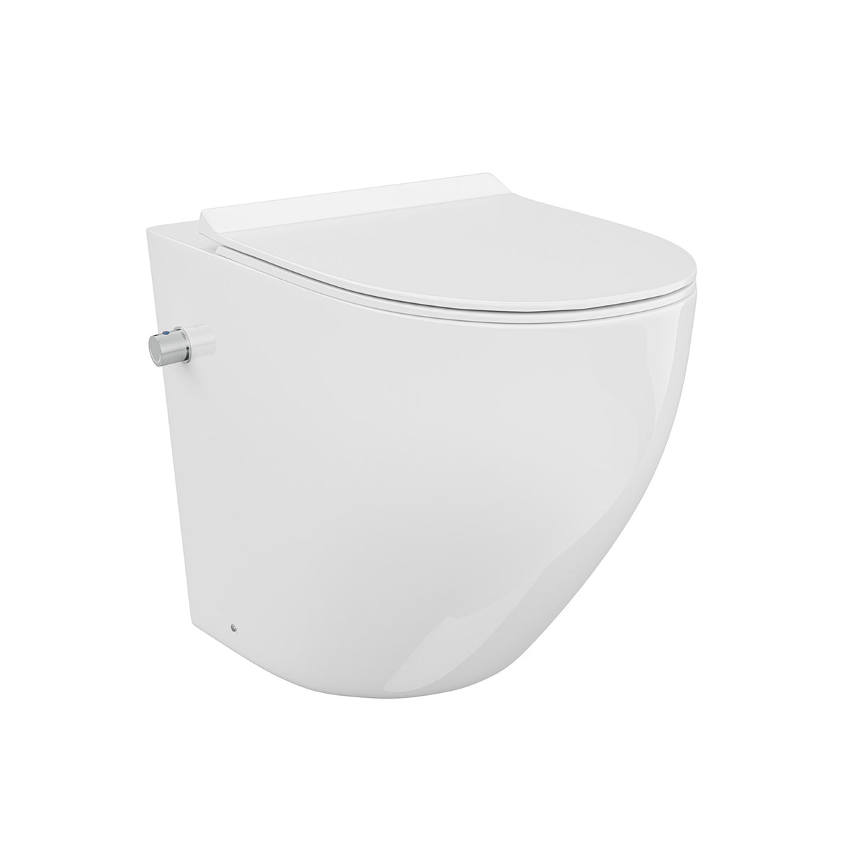 Rimless Comfort Height Back To Wall Toilet  With Integrate Hot Cold Bidet