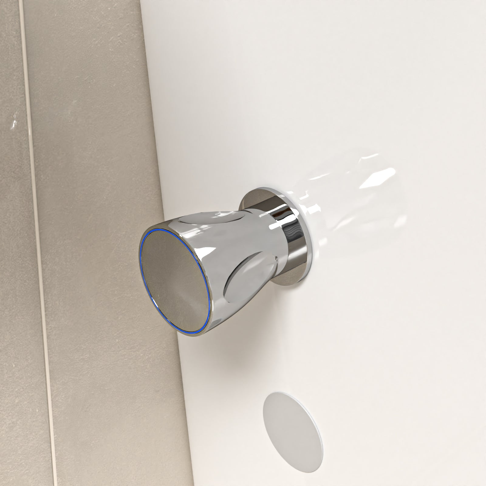 Round Rimless Close Coupled Toilet Pan With Integrated Bidet Valve