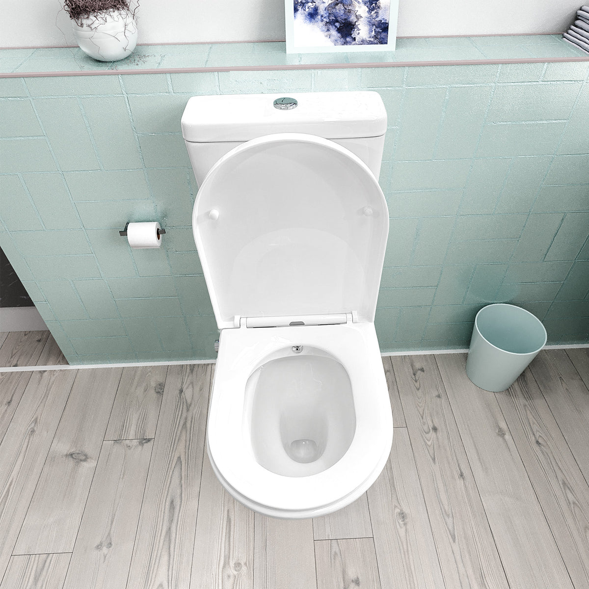 Comfort Height Close Coupled Toilet With Integrated Hot Cold Bidet Valve
