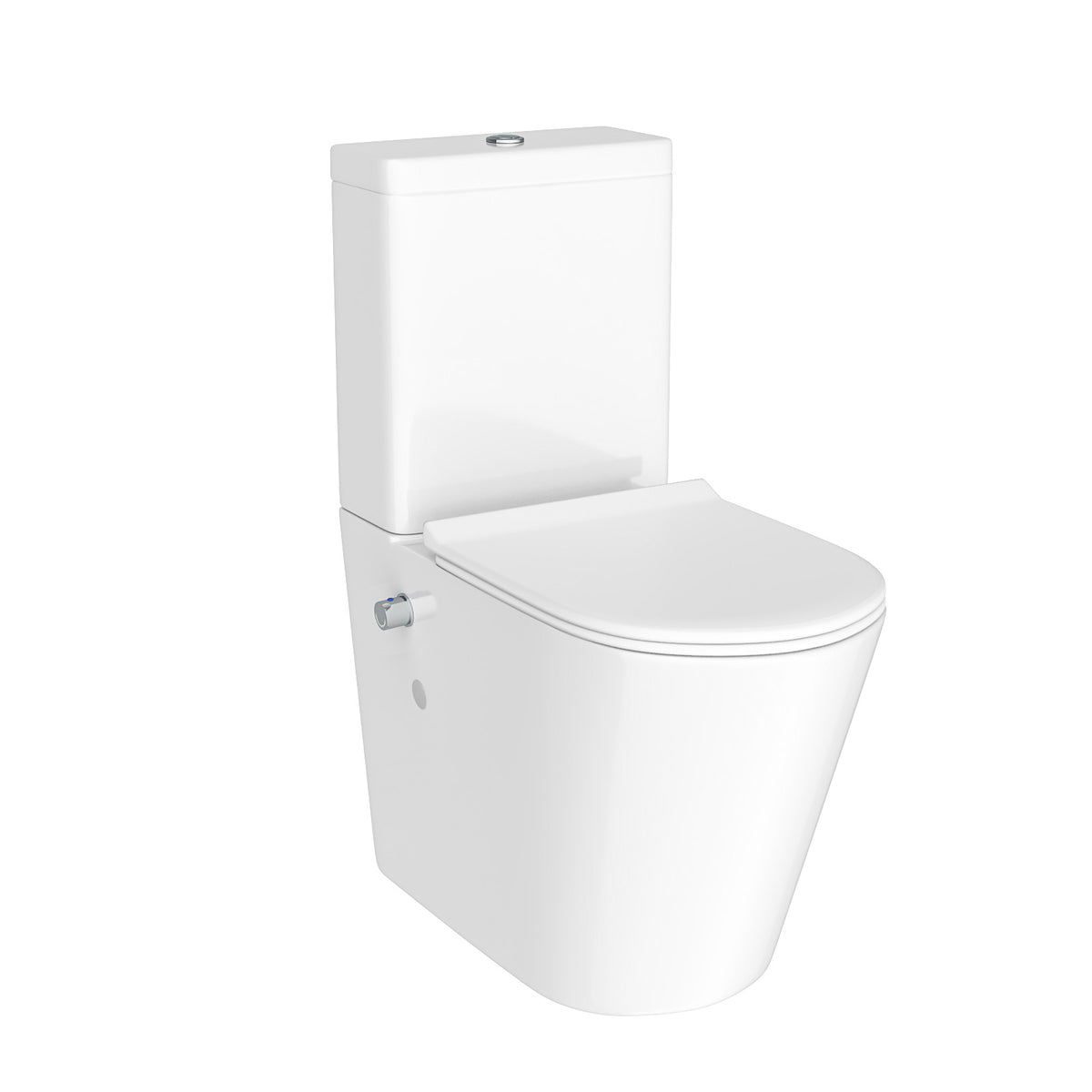 Comfort Height Close Coupled Toilet With Integrated Hot Cold Bidet Valve