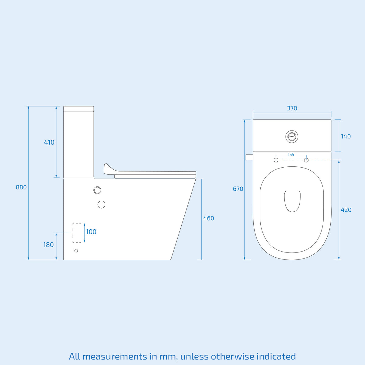 Comfort Height Close Coupled Toilet Pan With Integrated Bidet Valve
