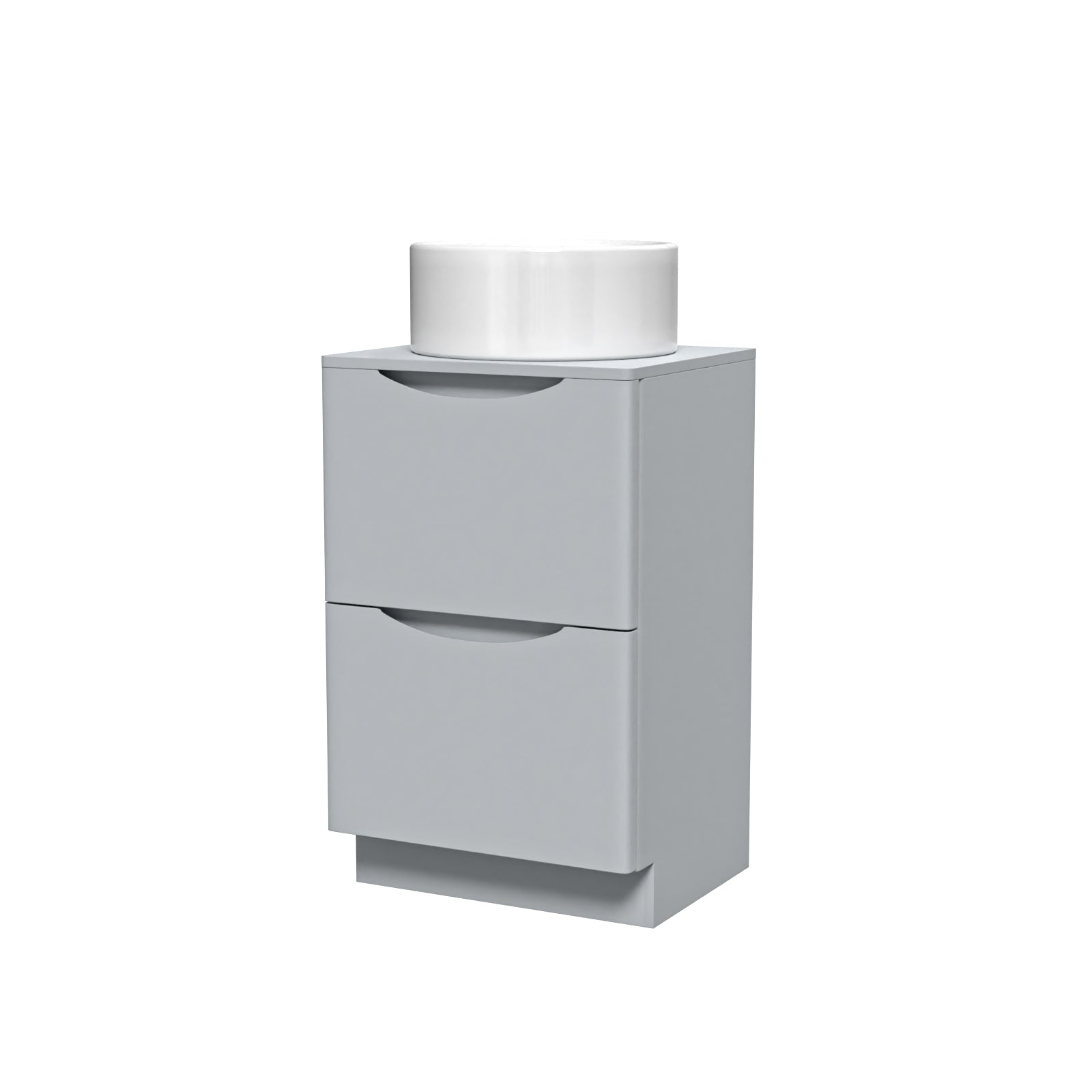 500mm Matte Grey Freestanding Vanity With Worktop and 420mm Round Basin