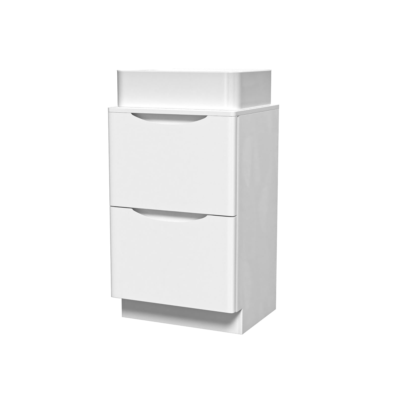 Merton 500mm White Freestanding Vanity Unit With Square Bowl Basin