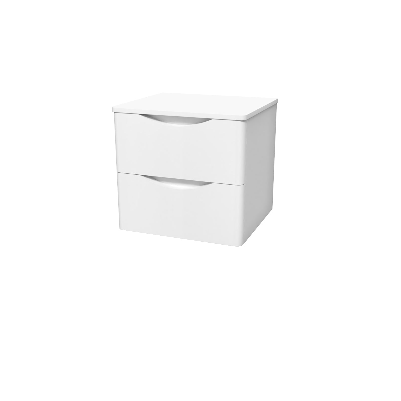 Merton White 500mm Bathroom Wall Hung Vanity With Worktop