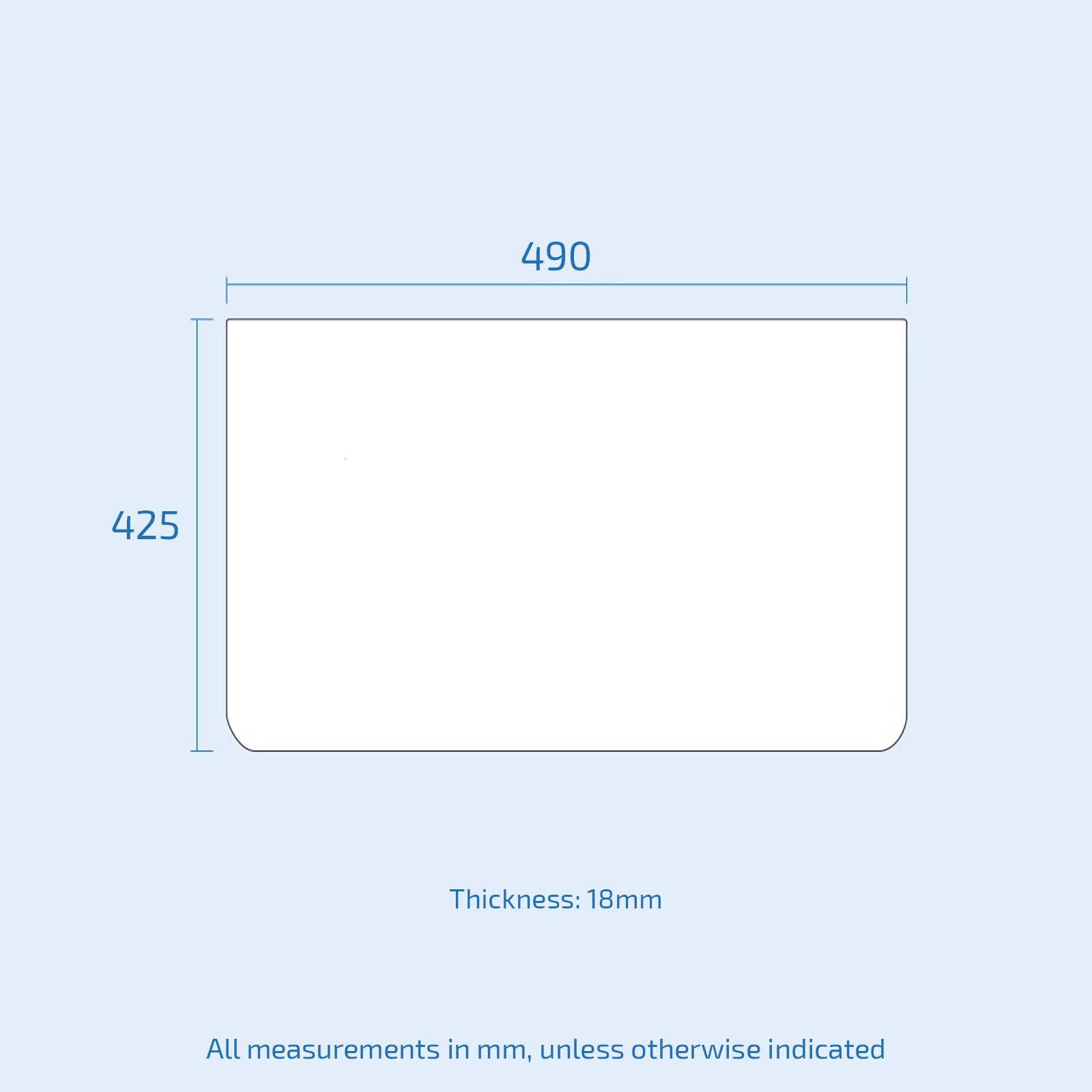 Merton 500mm White Round Corner MDF Bathroom Worktop For Vanity Cabinet