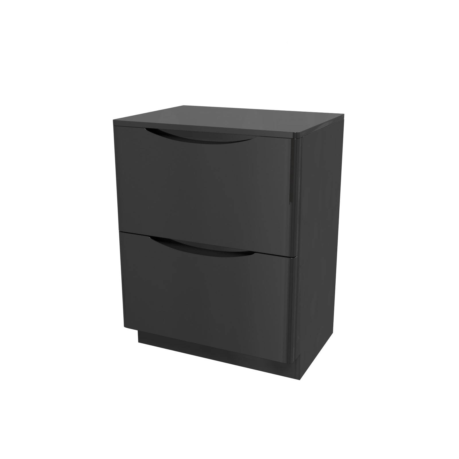 Merton Dark Grey 600mm 2 Drawer Work Top Freestanding Vanity Unit Bathroom
