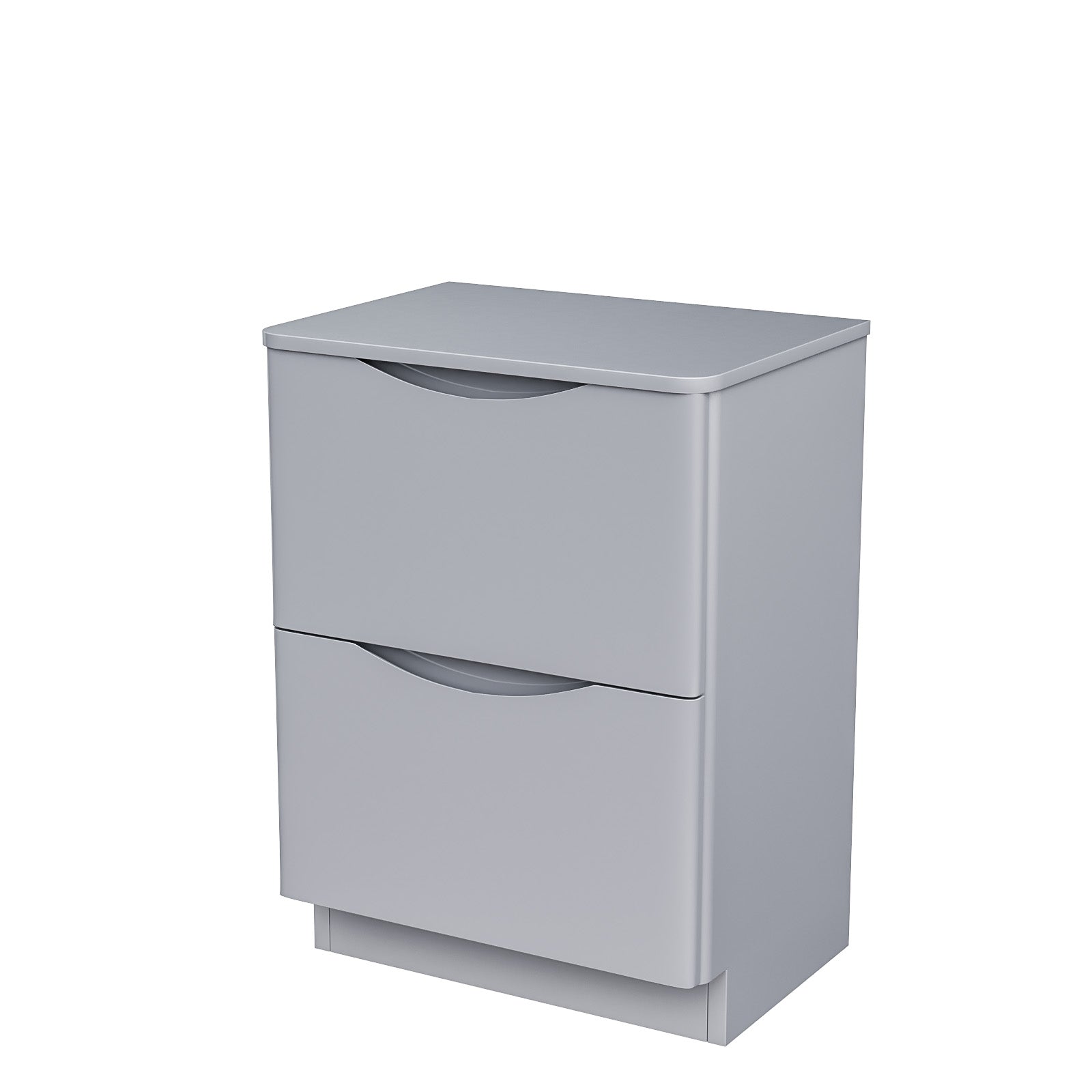 Merton 600mm Gloss Grey 2 Drawer Work Top Freestanding Vanity Unit Bathroom