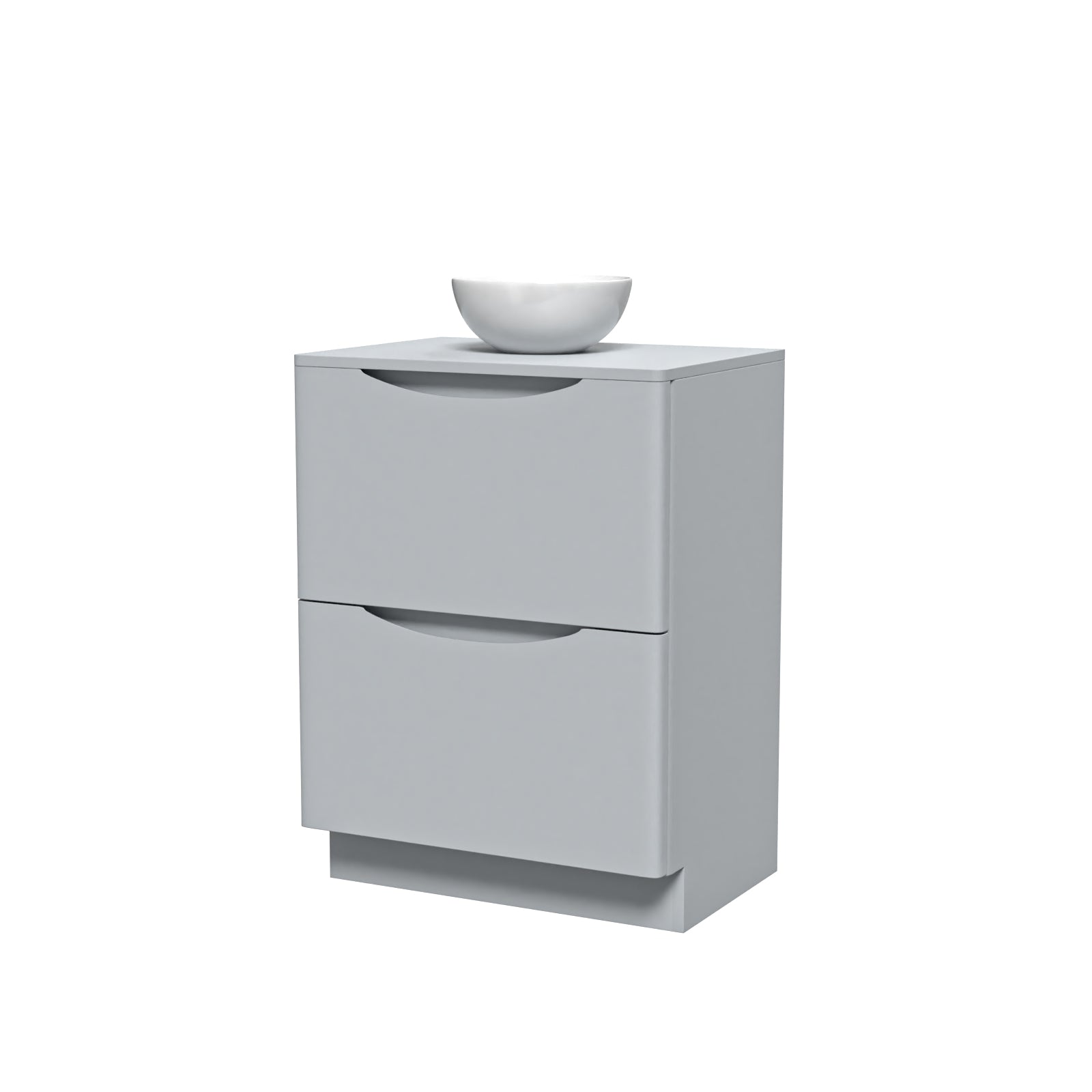 Merton 600mm Freestanding Matte Grey Vanity Unit Round Bowl Basin