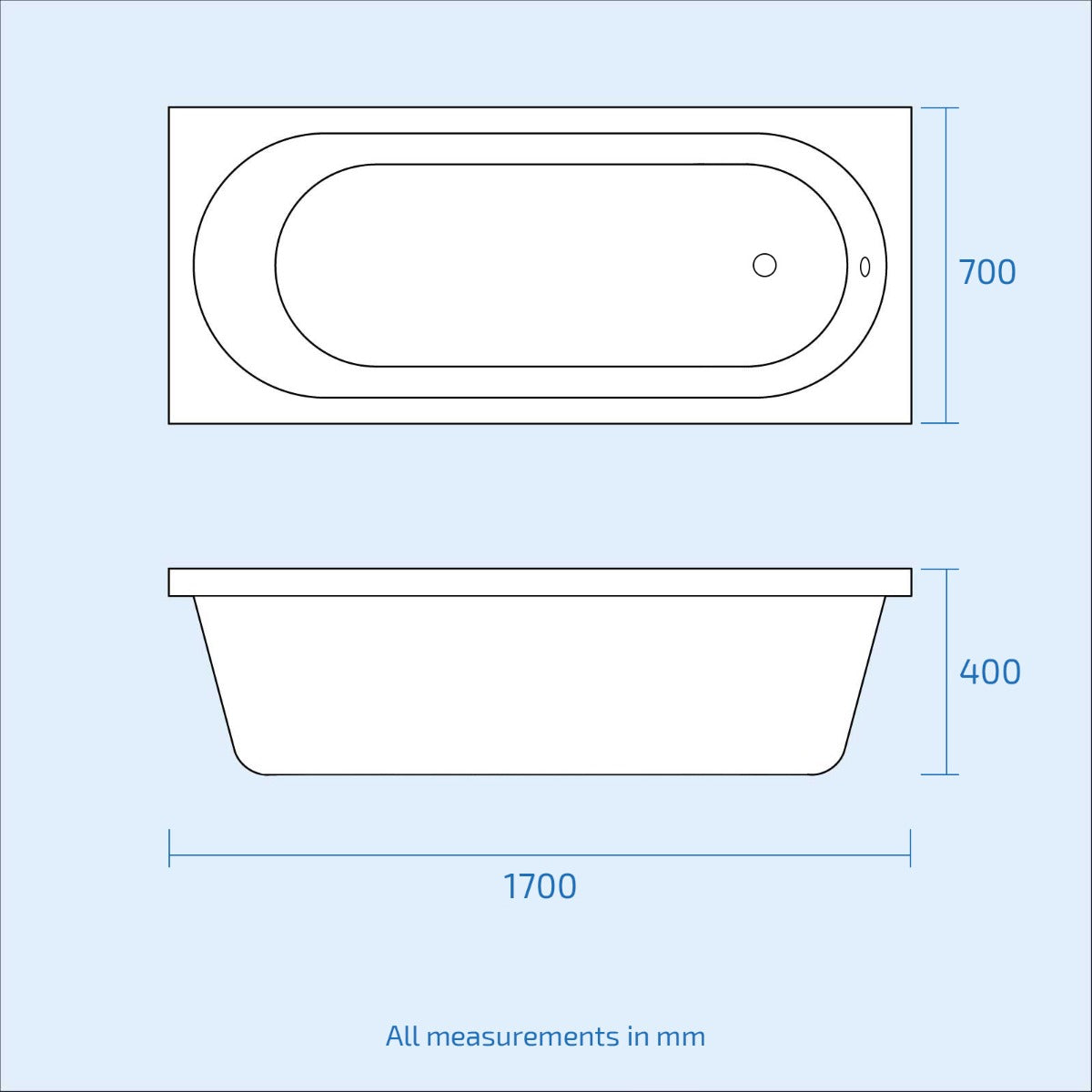 Merton 1700mm Bath, 600mm Vanity Basin Unit & Modern Rimless Toilet White