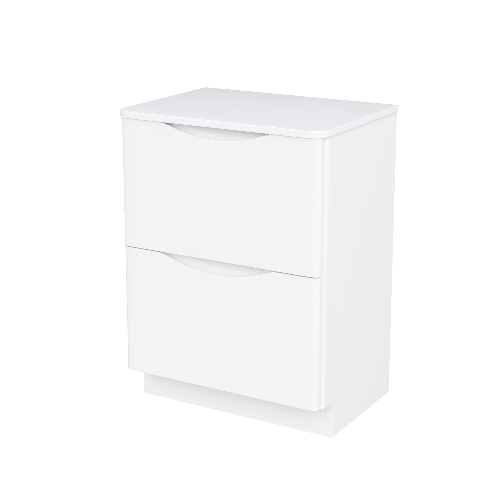 Merton 600mm Gloss White 2 Drawer Work Top Freestanding Vanity Unit Bathroom