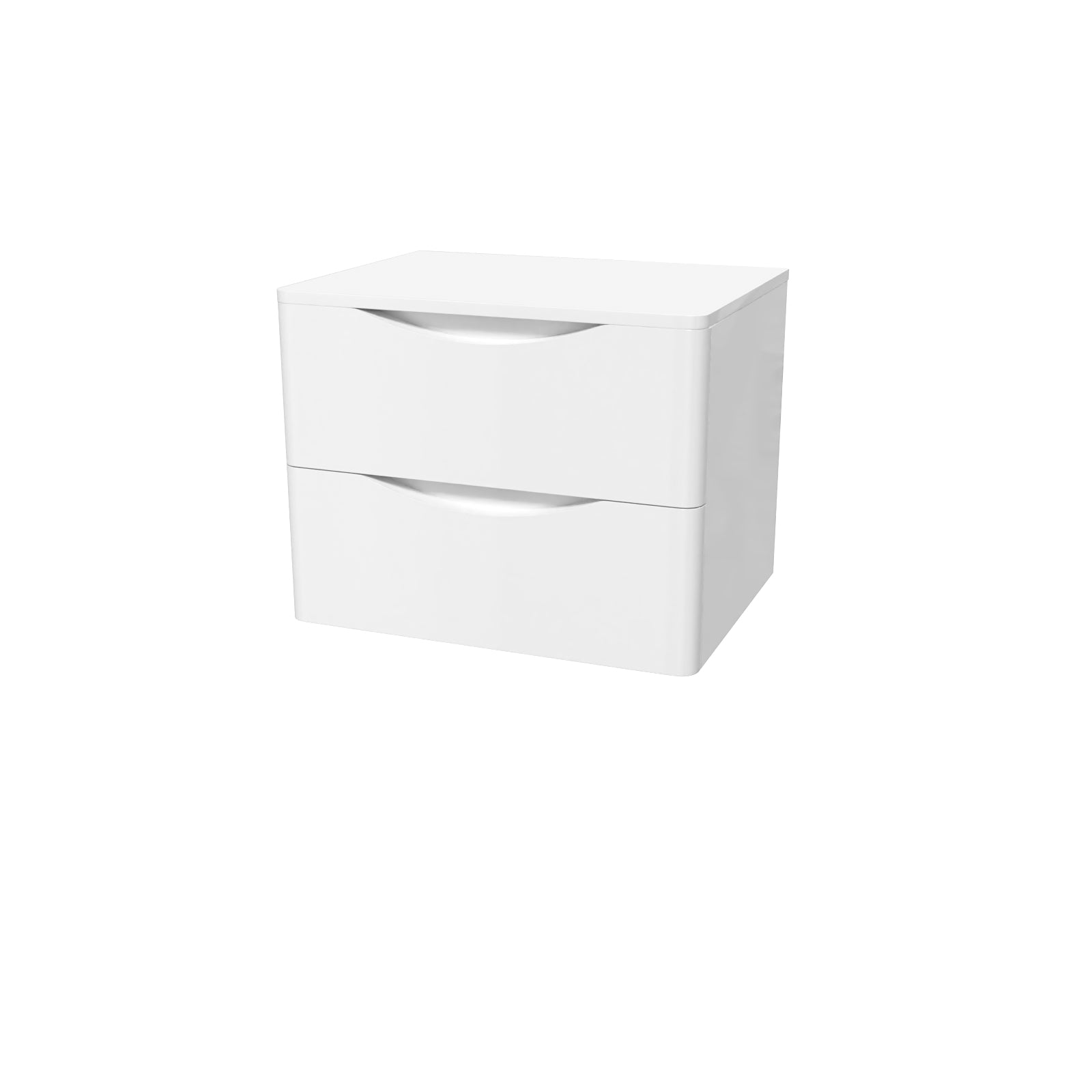 Merton White 600mm Bathroom Wall Hung Vanity With Worktop