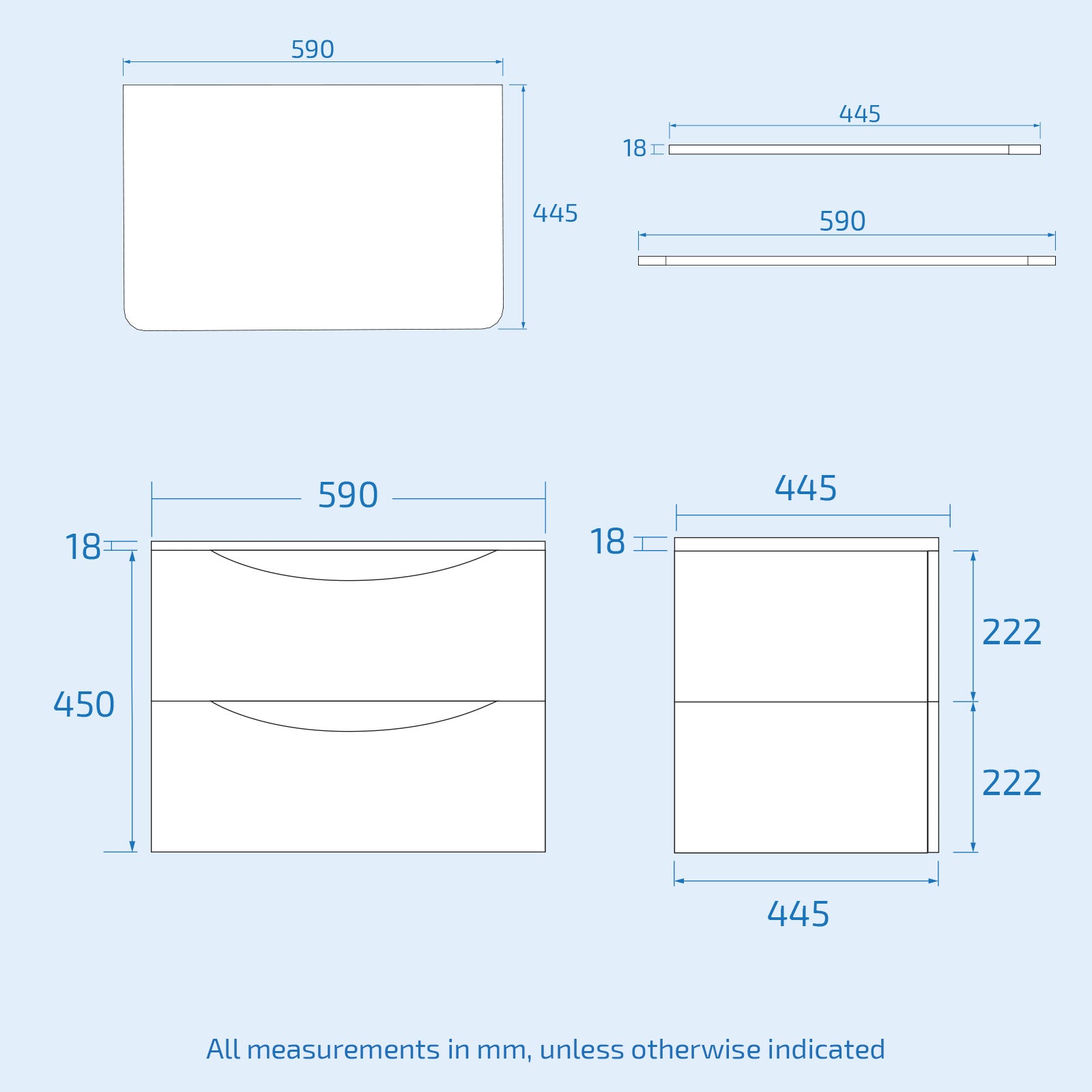 Merton White 600mm Bathroom Wall Hung Vanity Unit With Round Ceramic Countertop 320mm Basin