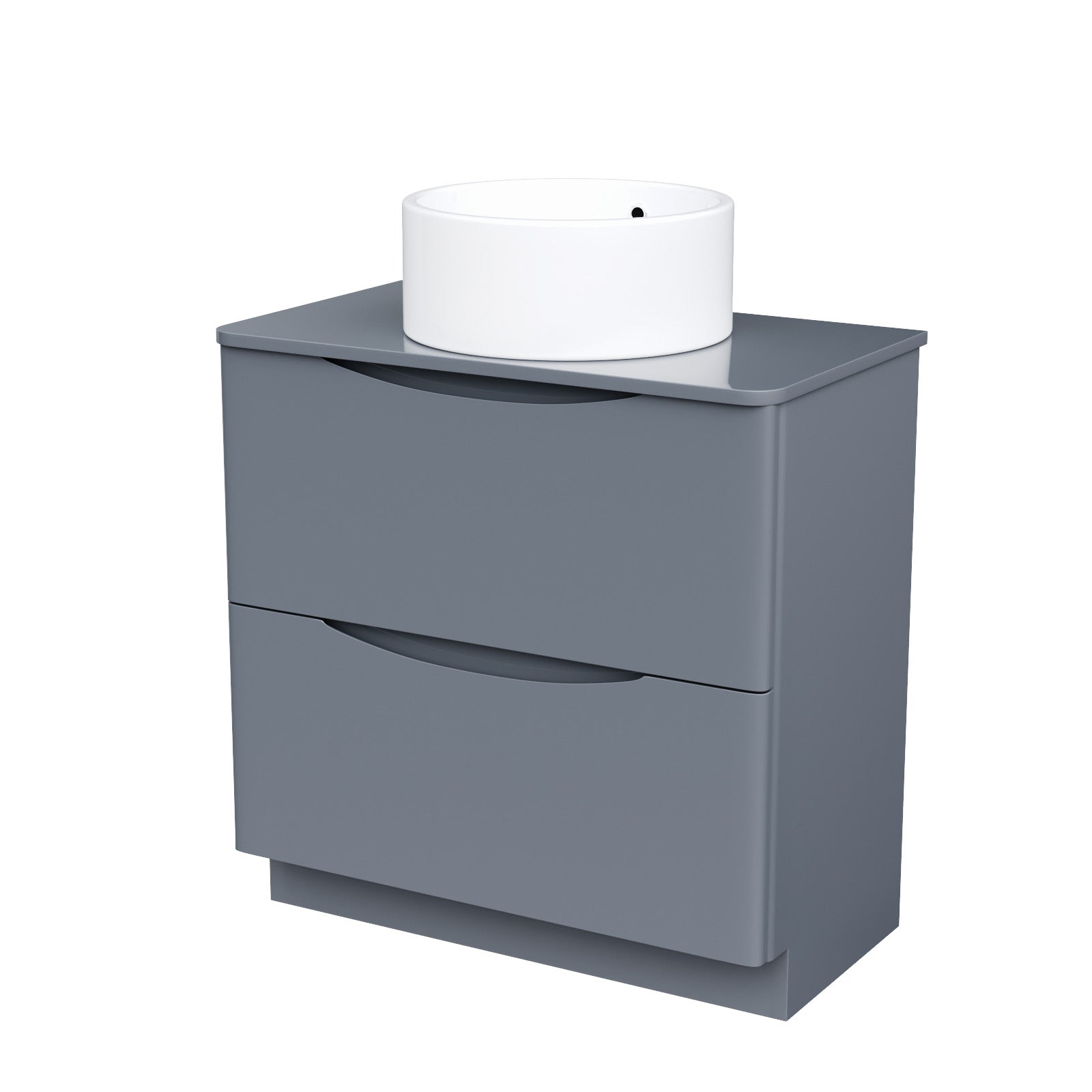 800mm Grey Freestanding Vanity With Worktop and 420mm Round Basin