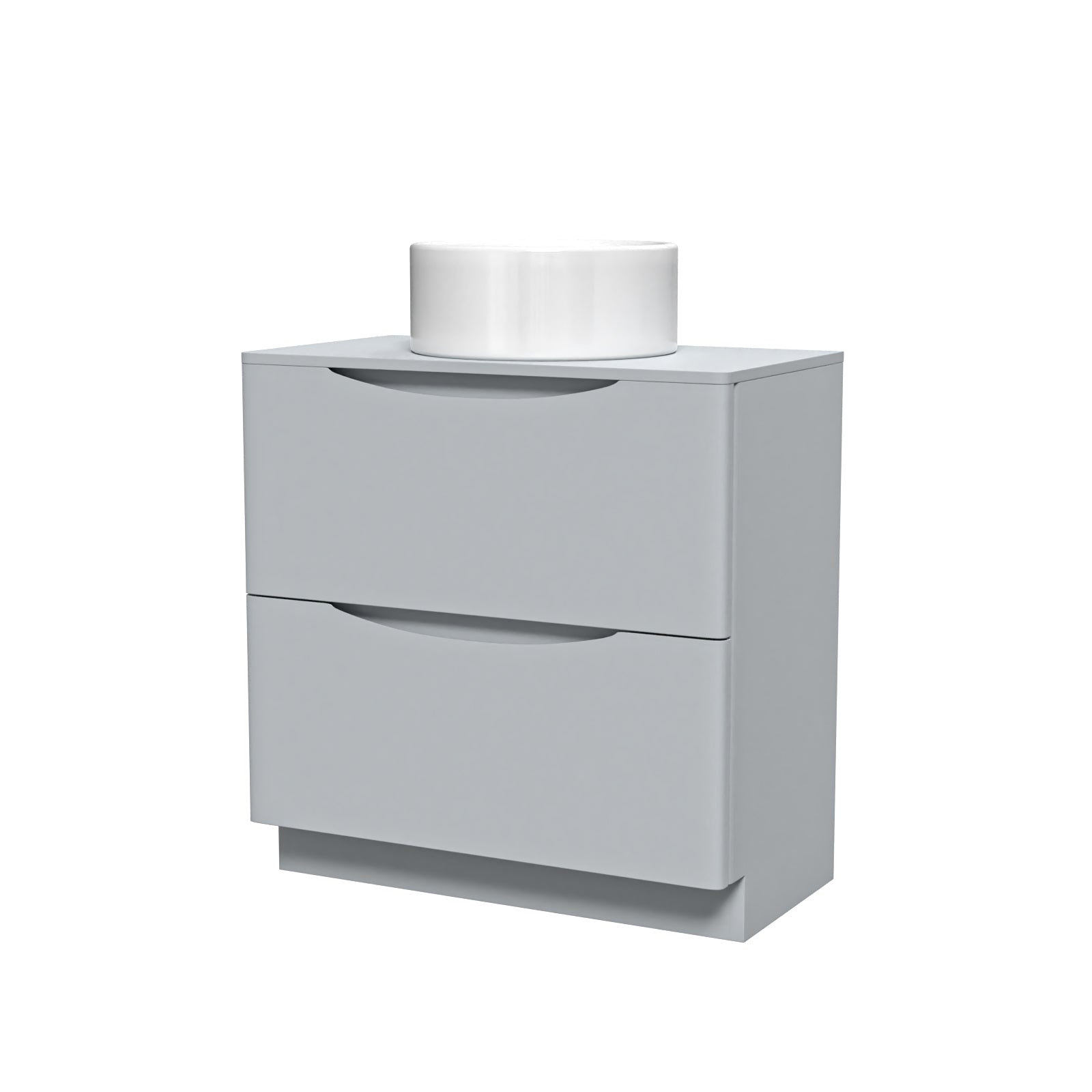 800mm Matte Grey Freestanding Vanity With Worktop and 420mm Round Basin