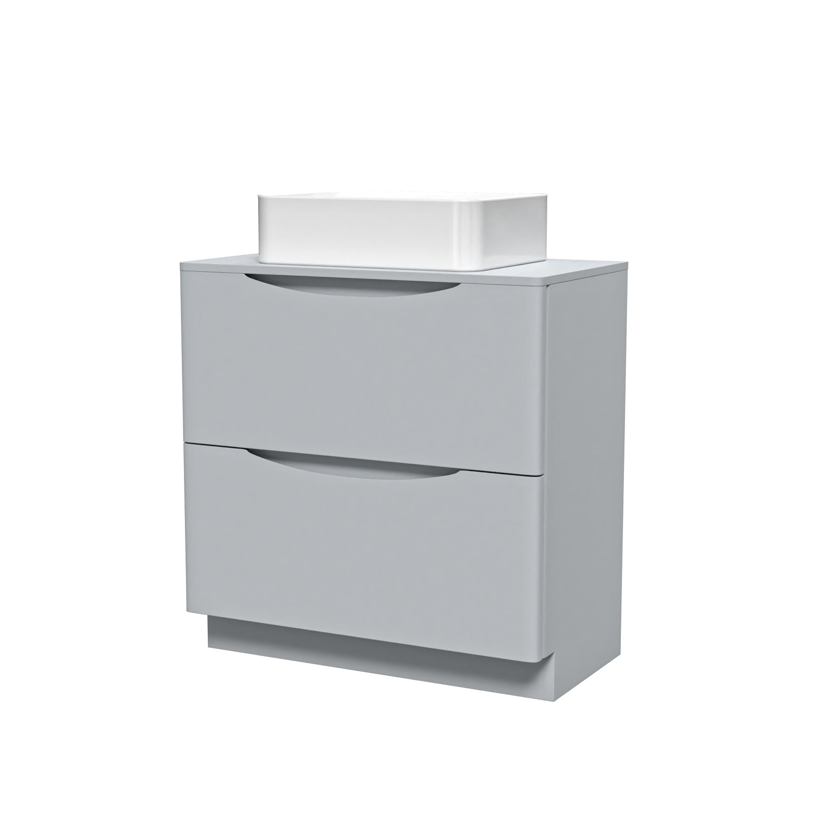 Merton 800mm Matte Grey Freestanding Vanity Unit With Square Bowl Basin