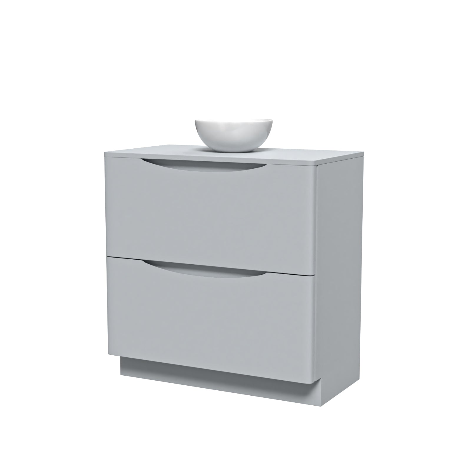 Merton Matte Grey 800mm Bathroom Freestanding Vanity Unit Round Ceramic Basin