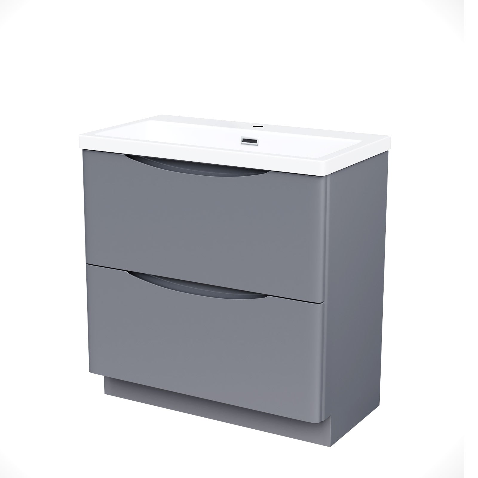 Merton Modern 800mm Steel Grey Basin Sink Flat Pack Vanity