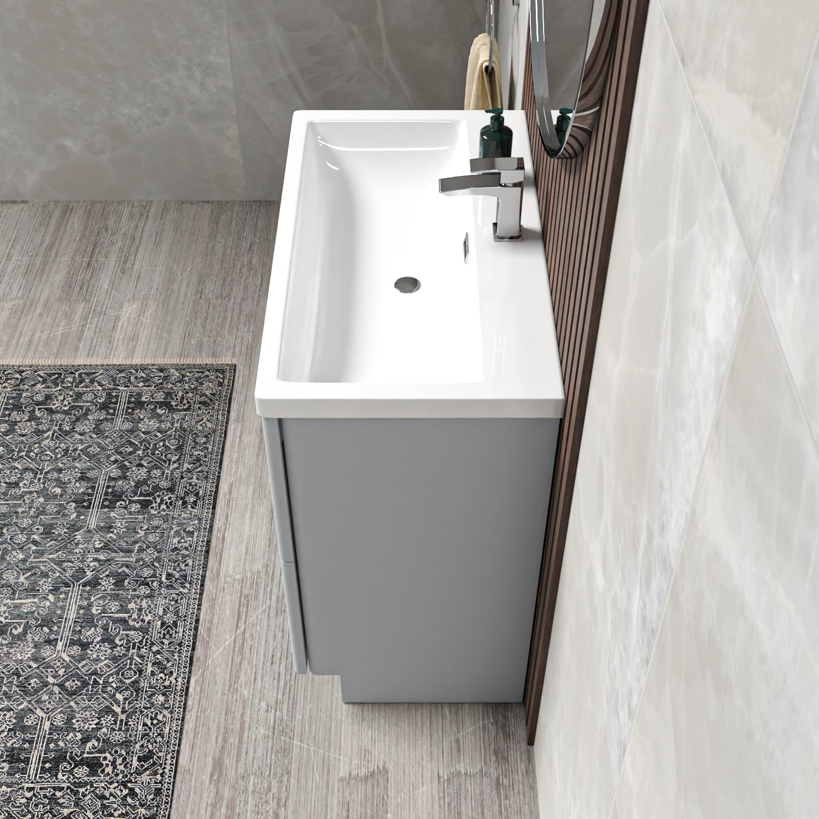 Merton Modern Matte Grey 800mm Floorstanding Basin Vanity Unit