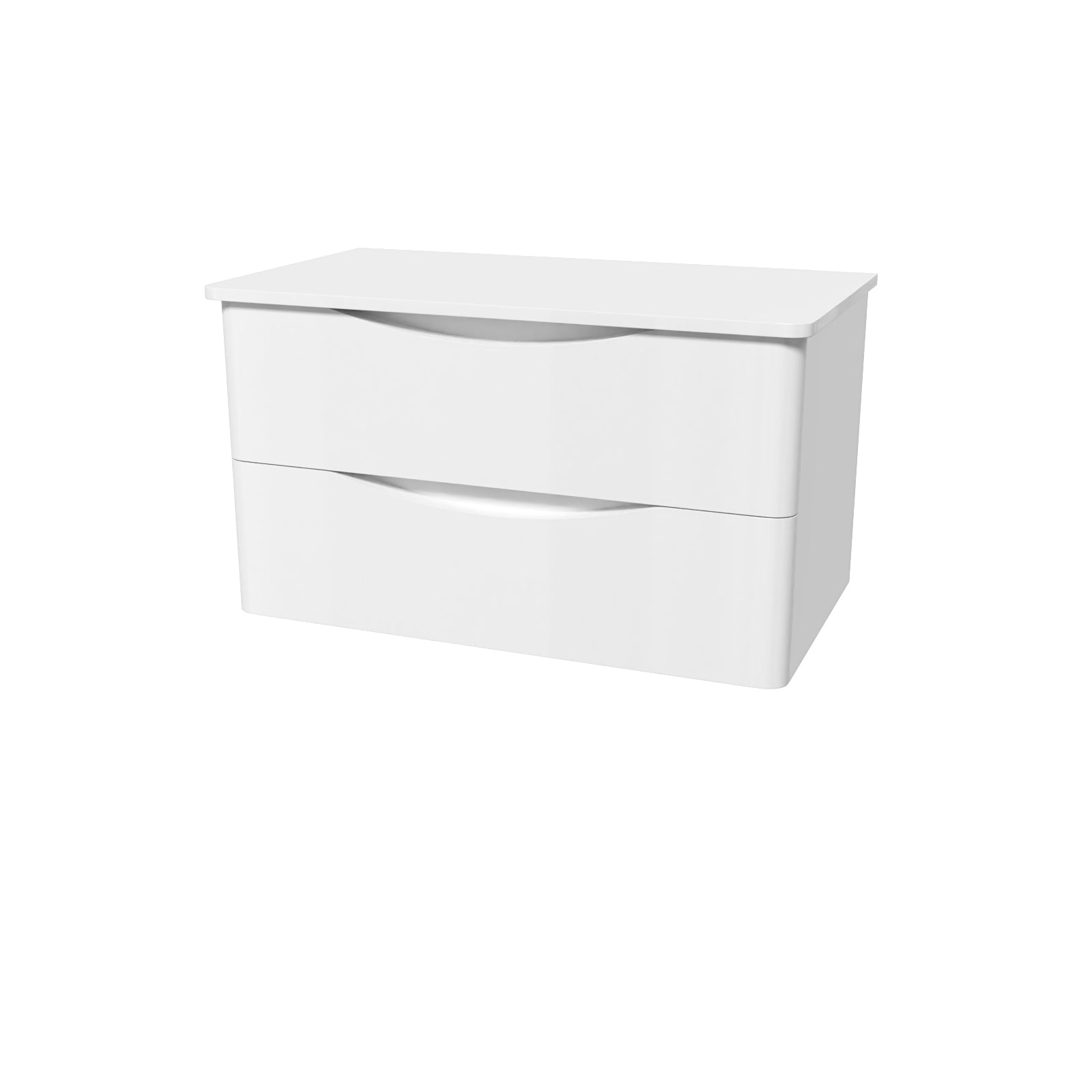 Merton White 800mm Bathroom Wall Hung Vanity With Worktop