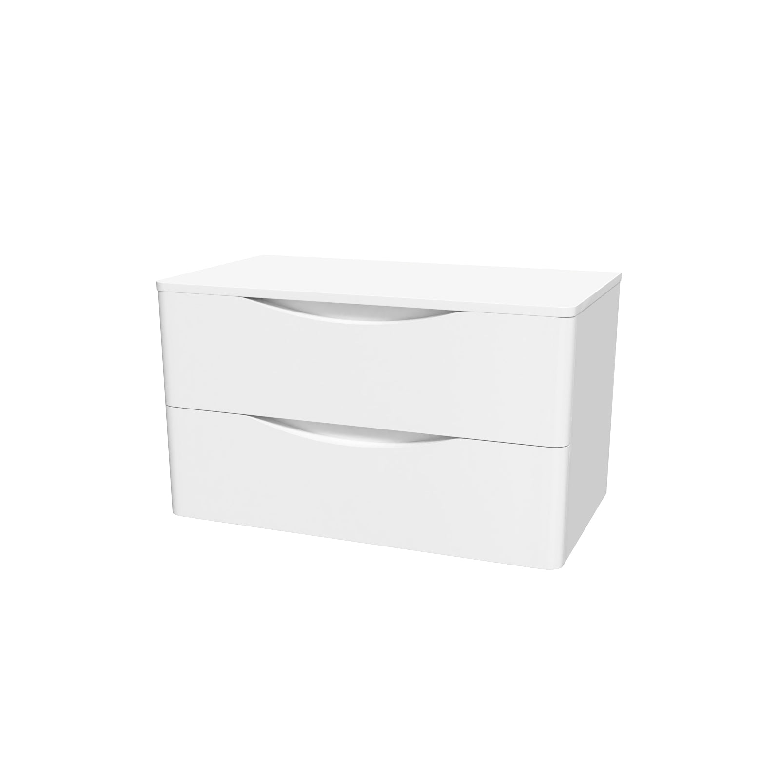 Merton White 800mm Bathroom Wall Hung Vanity With Worktop