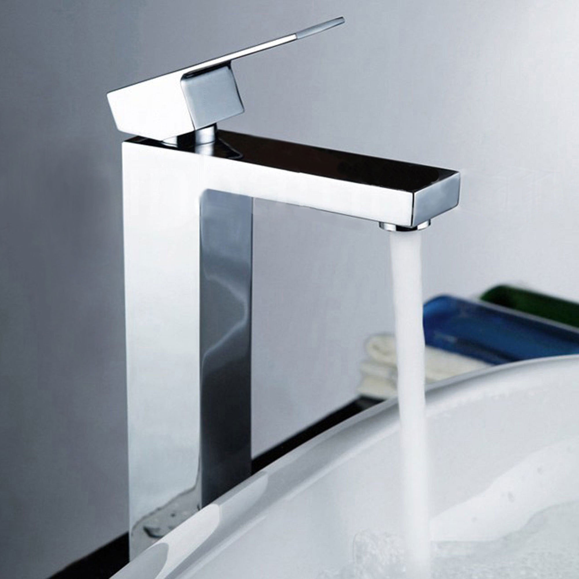 Brayton Modern High Rise Countertop Basin Sink Single Lever Mono Mixer Tap