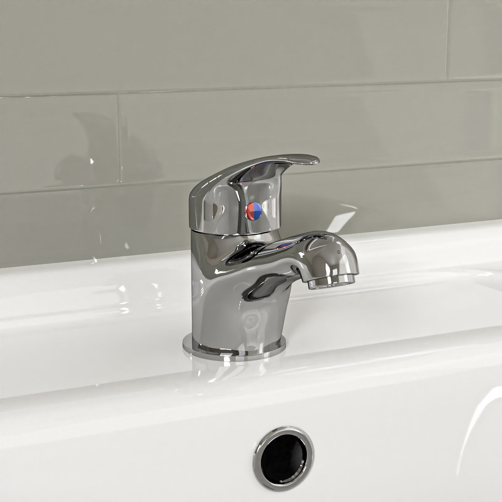 1700mm Round Bath With 550mm Vanity & Toilet, Bath Filler & Basin Mixer Tap