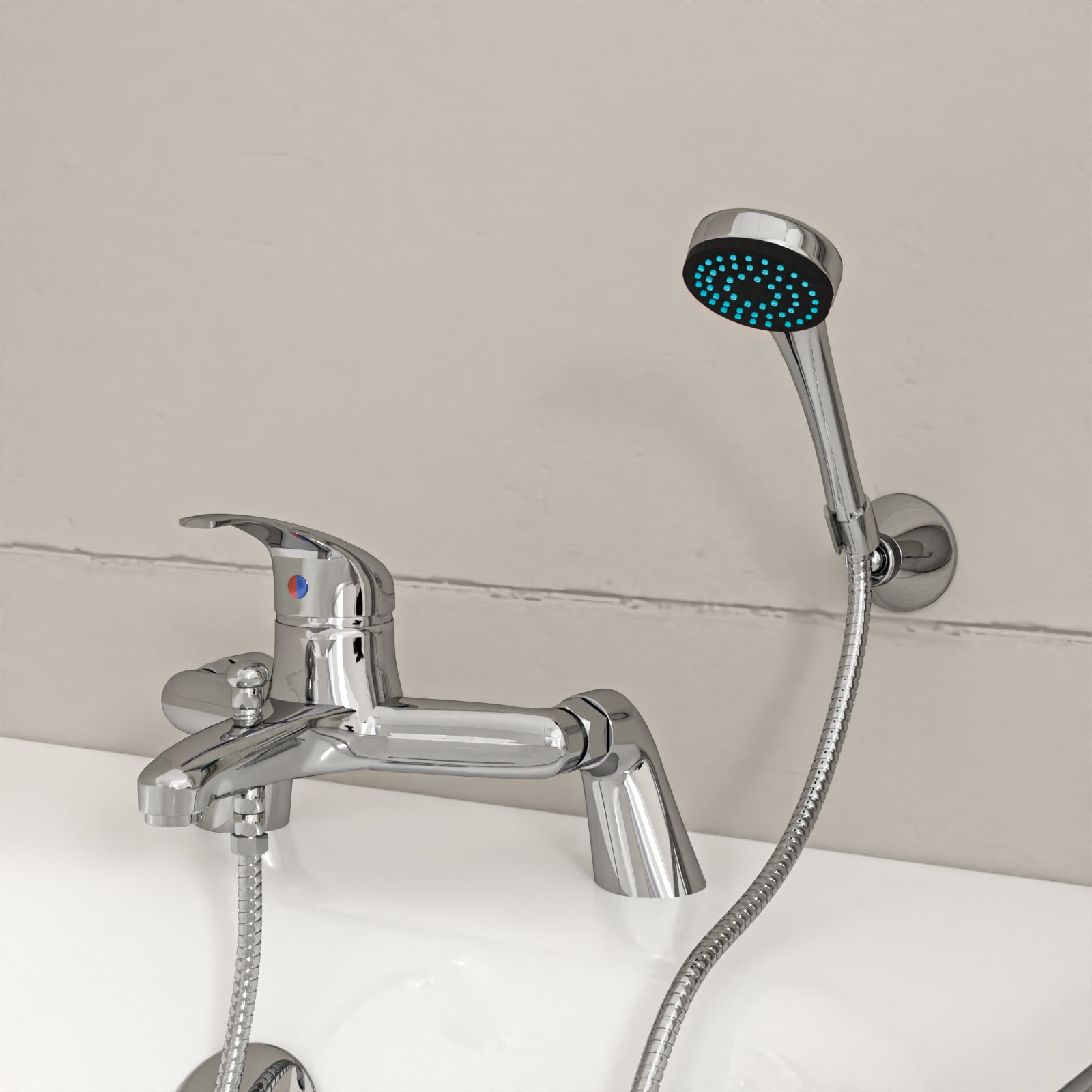 1700mm Round Bath With 550mm Vanity & Toilet, Bath Filler & Basin Mixer Tap