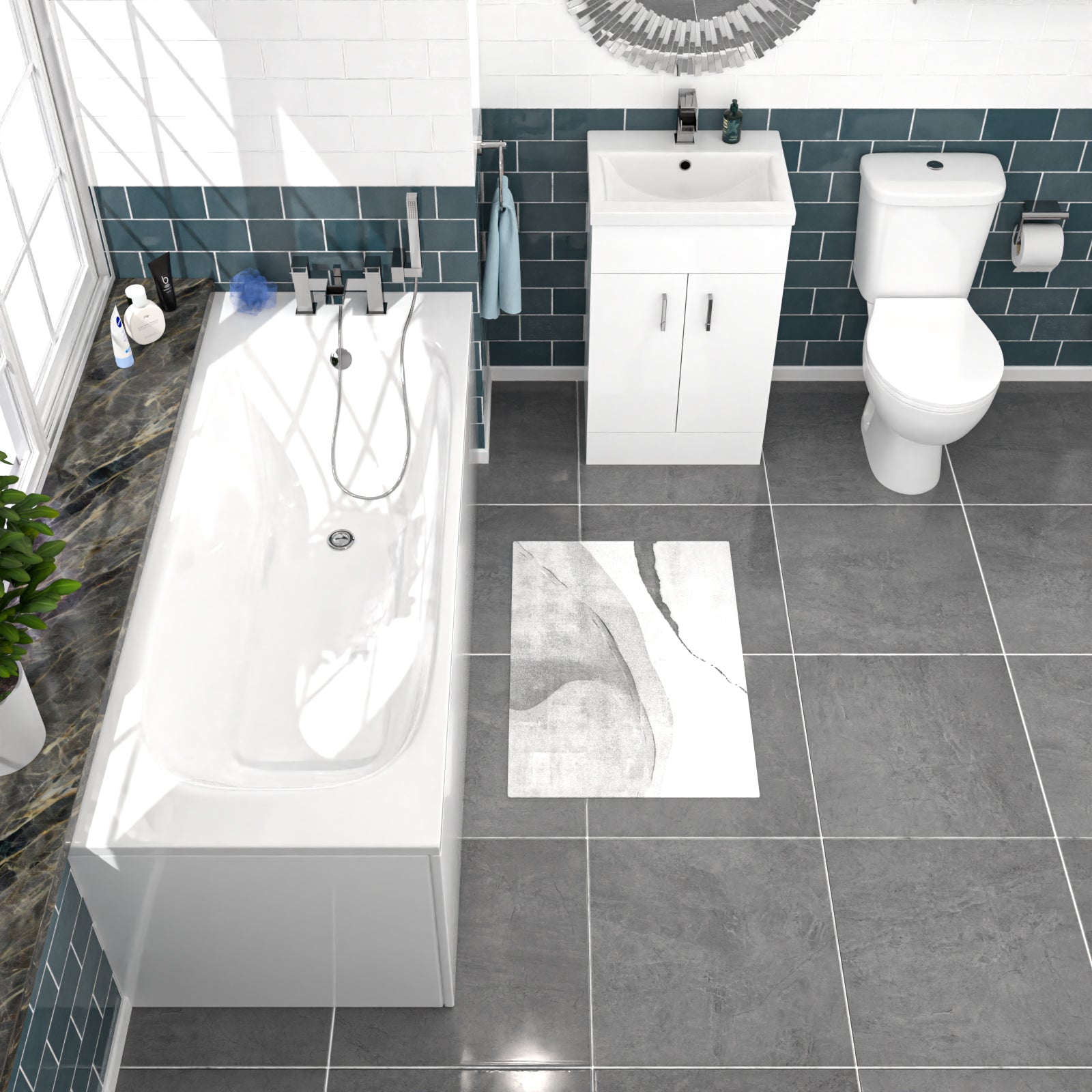 Nanuya 500mm Floorstanding Basin Vanity Toilet Round Bath Front & End Panel