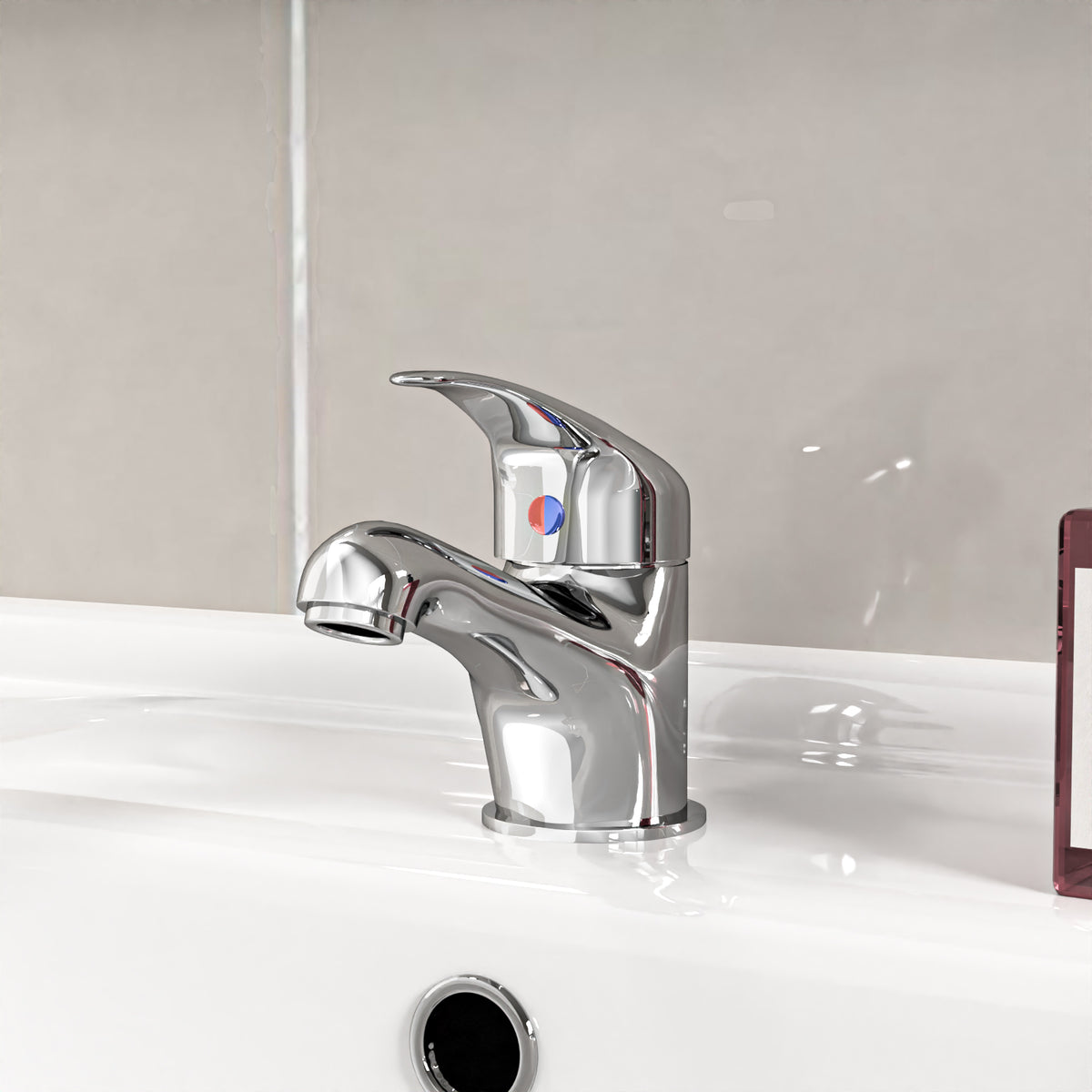 1700mm Round Bath With 550mm Vanity & Toilet, Bath Filler & Basin Mixer Tap