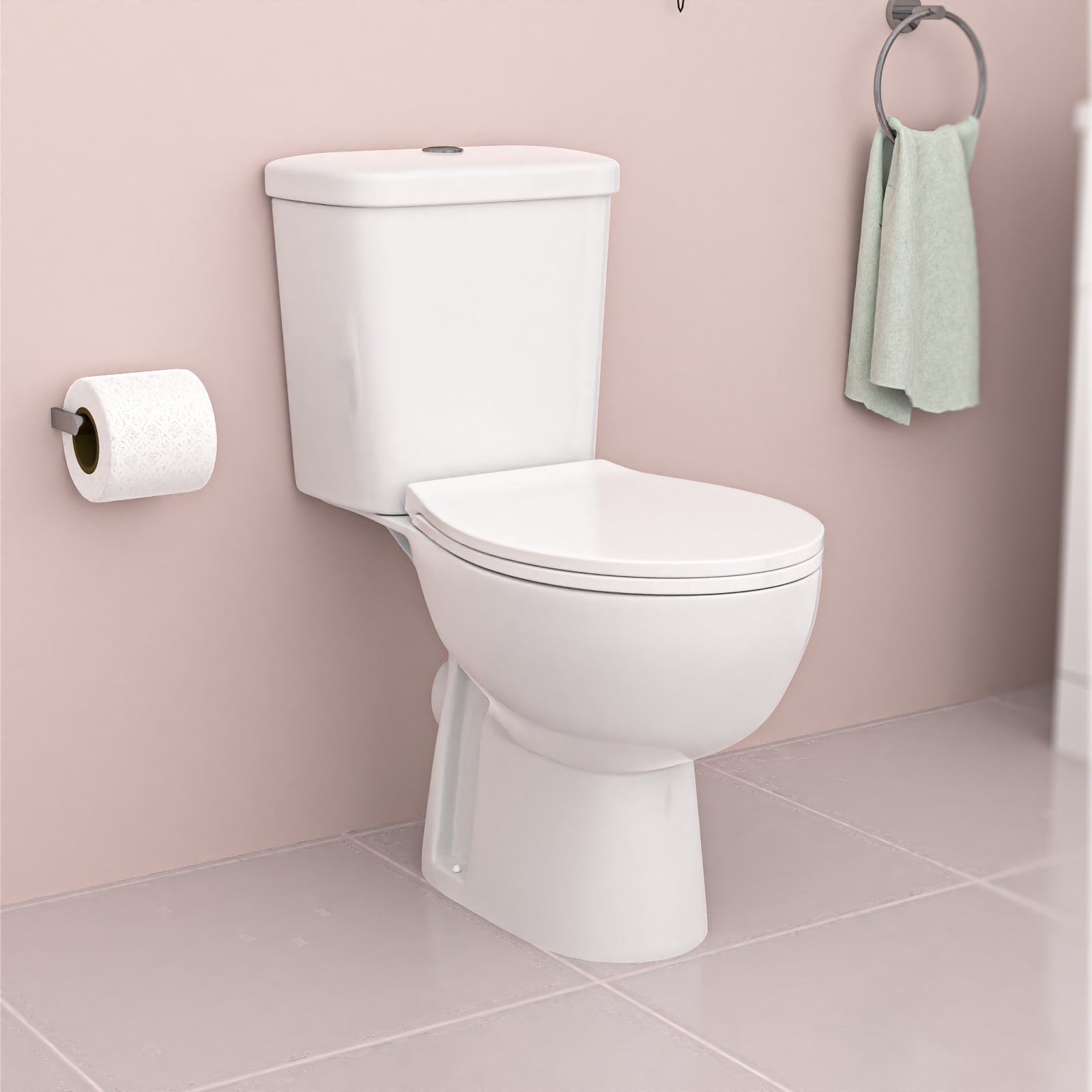Ellen White Vanity Toilet & Chrome 900mm Quadrant Enclosure Tray with Exposed Shower