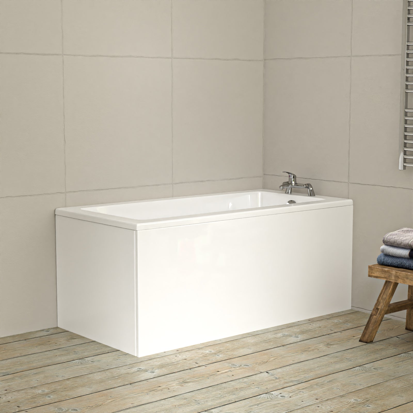 Bathroom Suite 1400mm Square Bathtub With 450mm Freestanding Vanity and Toilet