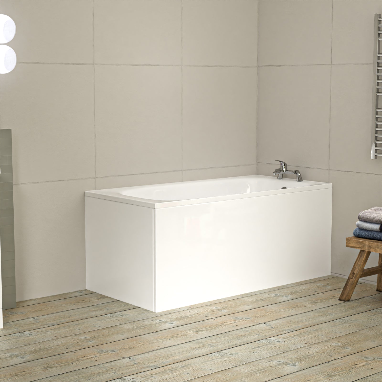Bathroom Suite 1500mm Round Bathtub With 450mm Freestanding Vanity and Toilet