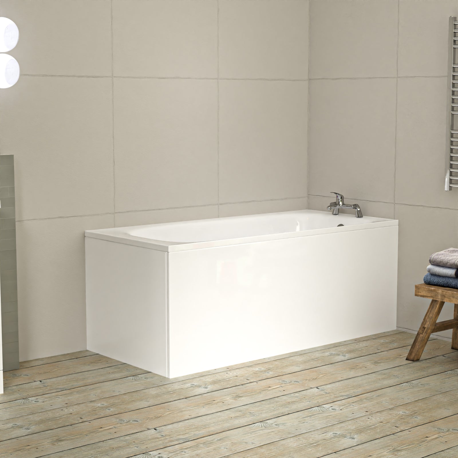 Bathroom Suite 1600mm Round Bathtub With 450mm Freestanding Vanity and Toilet